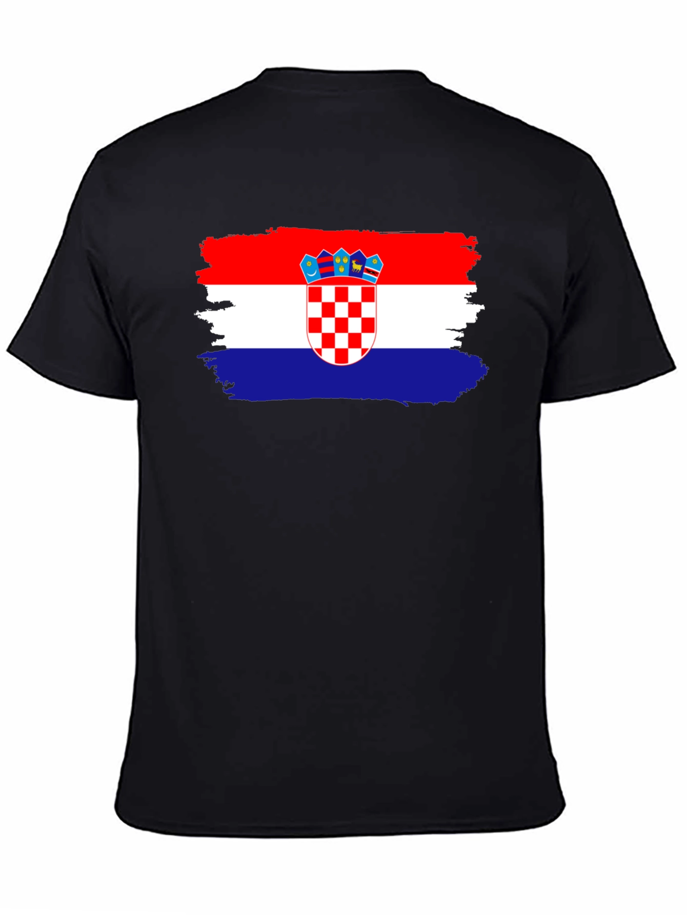 Croatian Flag T-Shirt - Black Cotton Tee