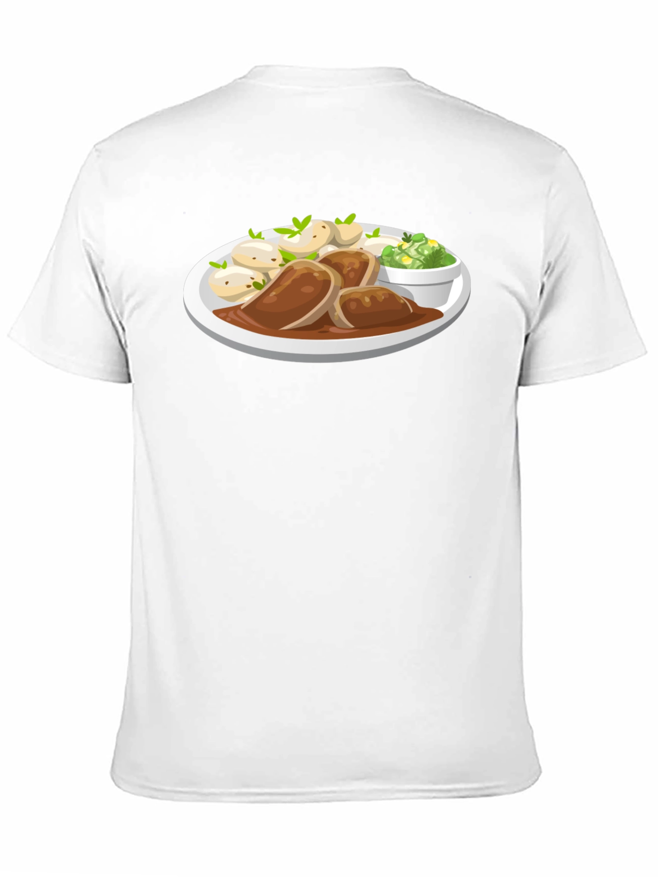 Novelty T-Shirt with Food Plate Print