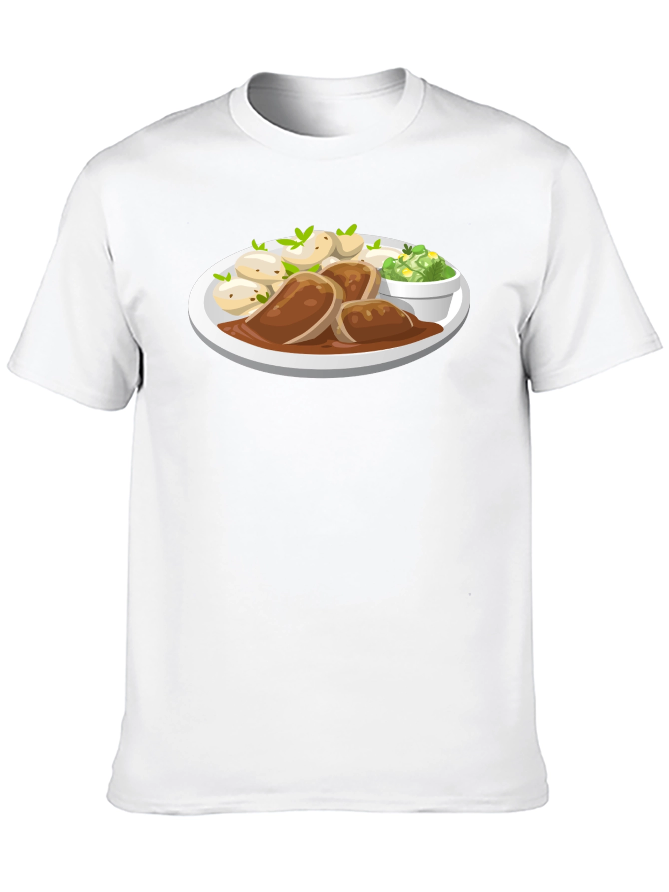 Novelty T-Shirt with Food Plate Print