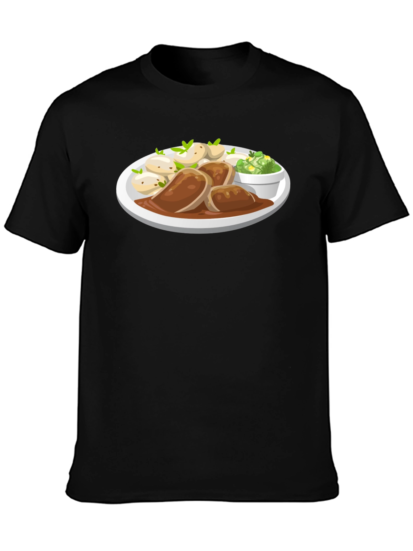 Novelty T-Shirt with Food Plate Print