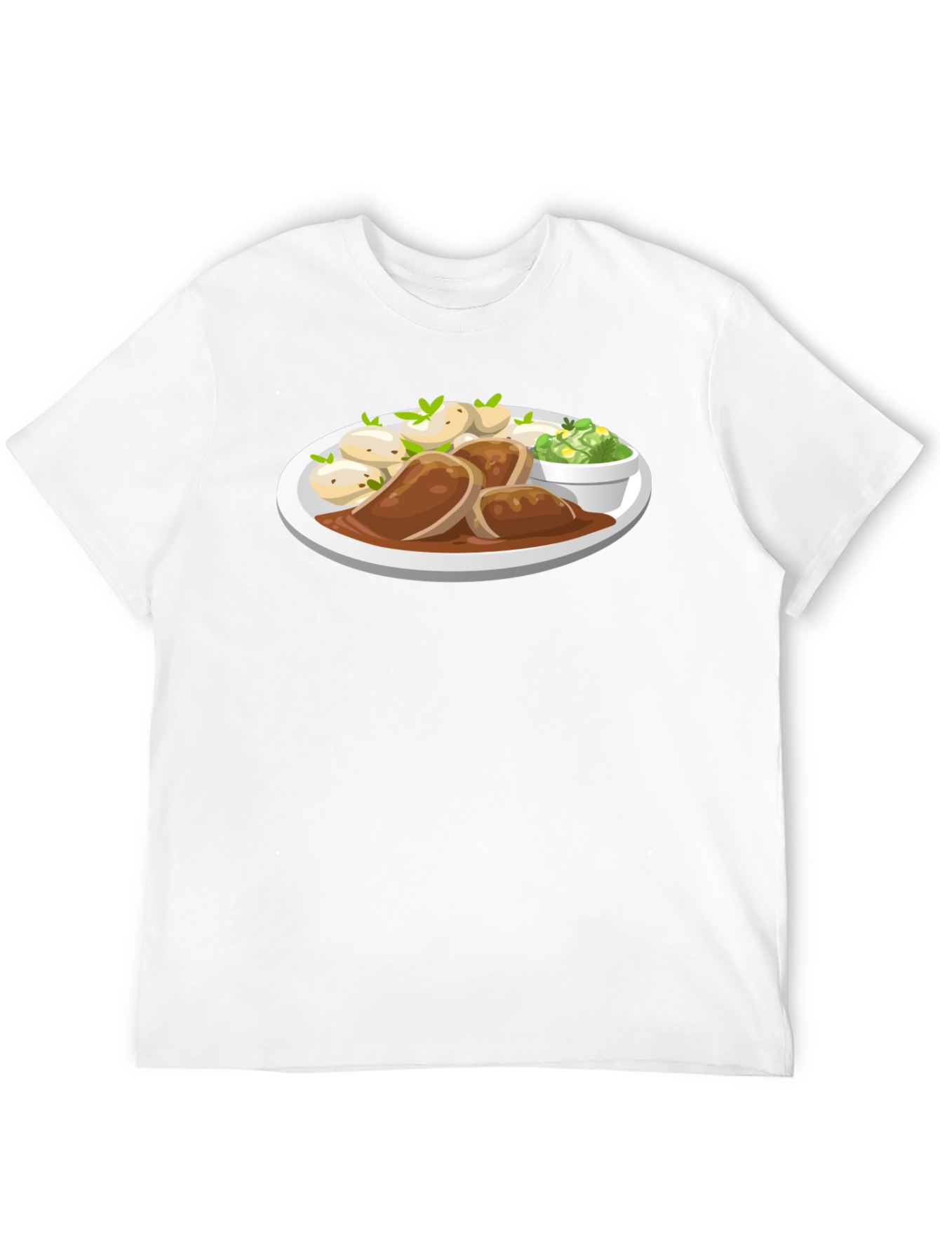 Novelty T-Shirt with Food Plate Print