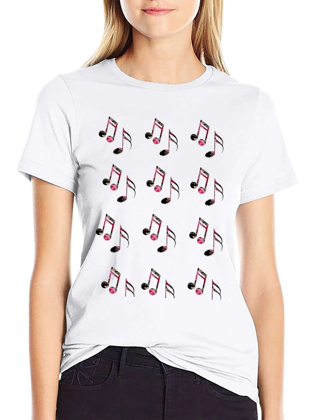 Musical Note Graphic Black Tee