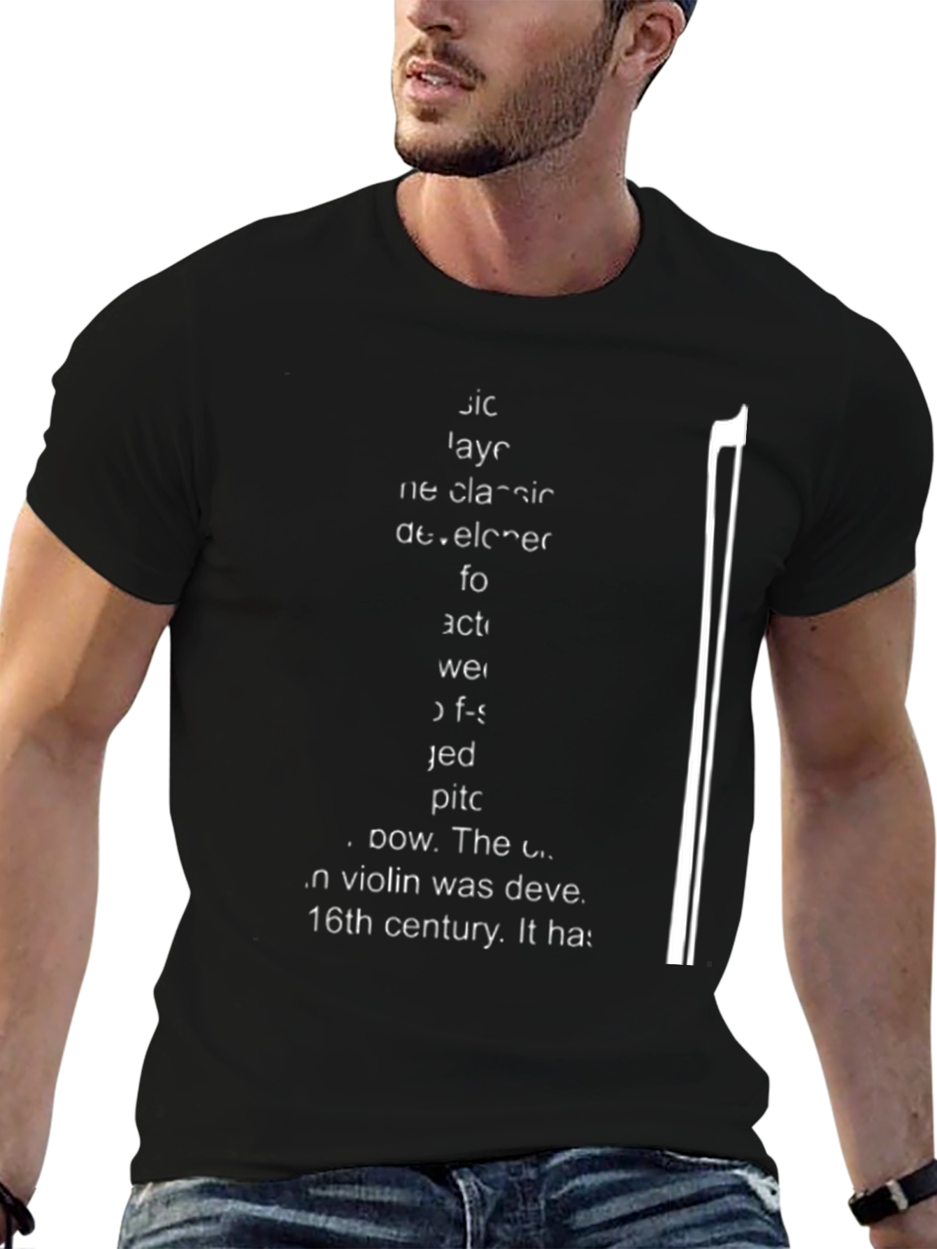 Musician Graphic Tee - Black Cotton T-Shirt