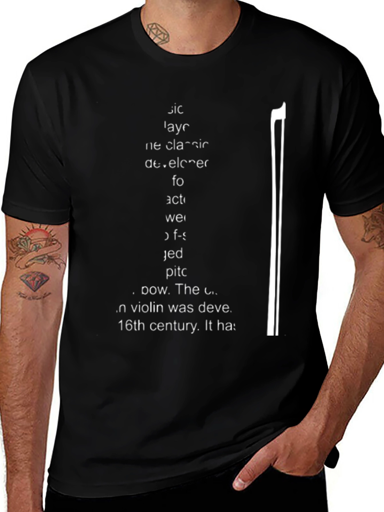 Musician Graphic Tee - Black Cotton T-Shirt