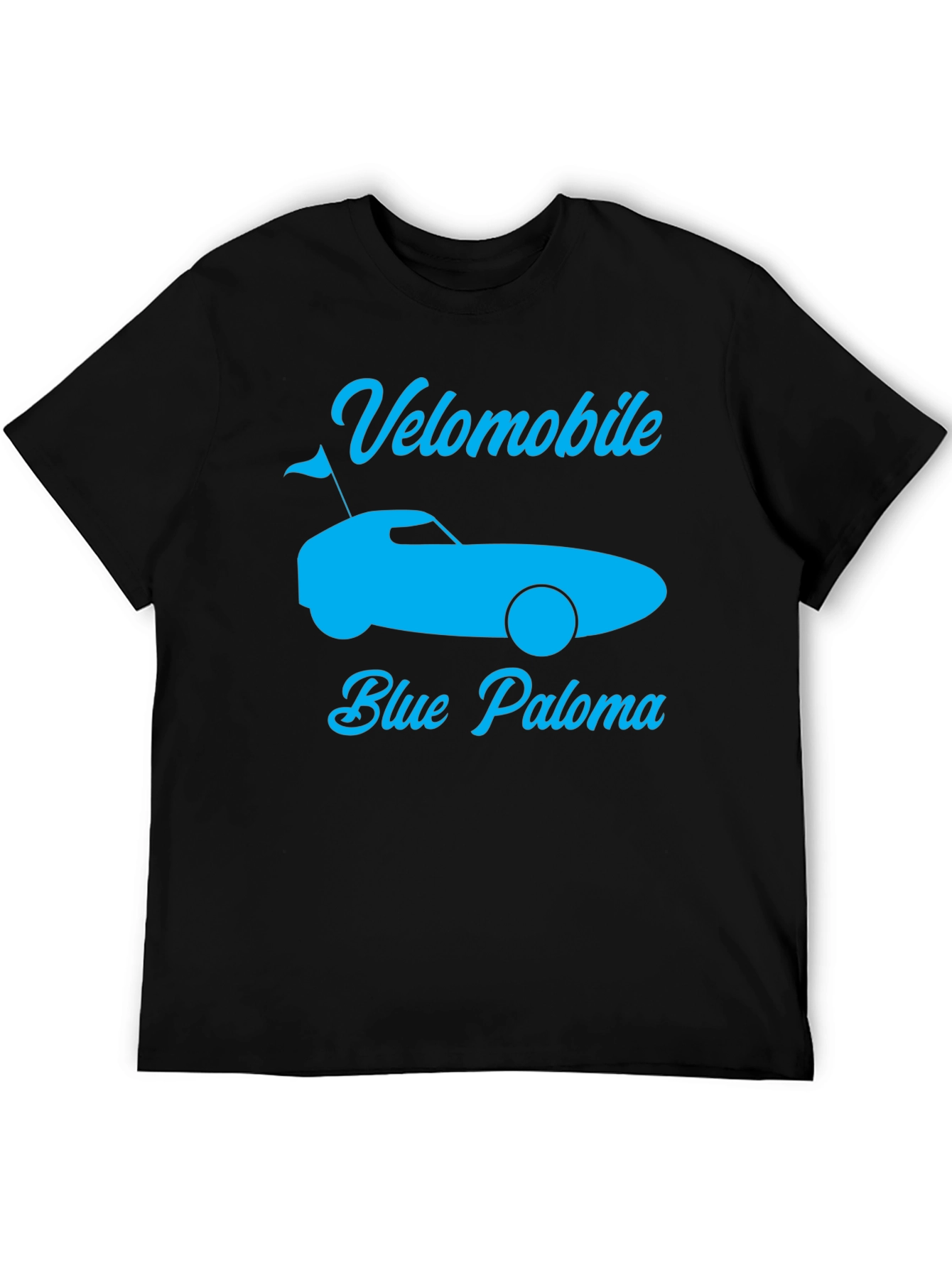 Velomobile Blue Paloma Graphic Tee - Black Cotton T-Shirt