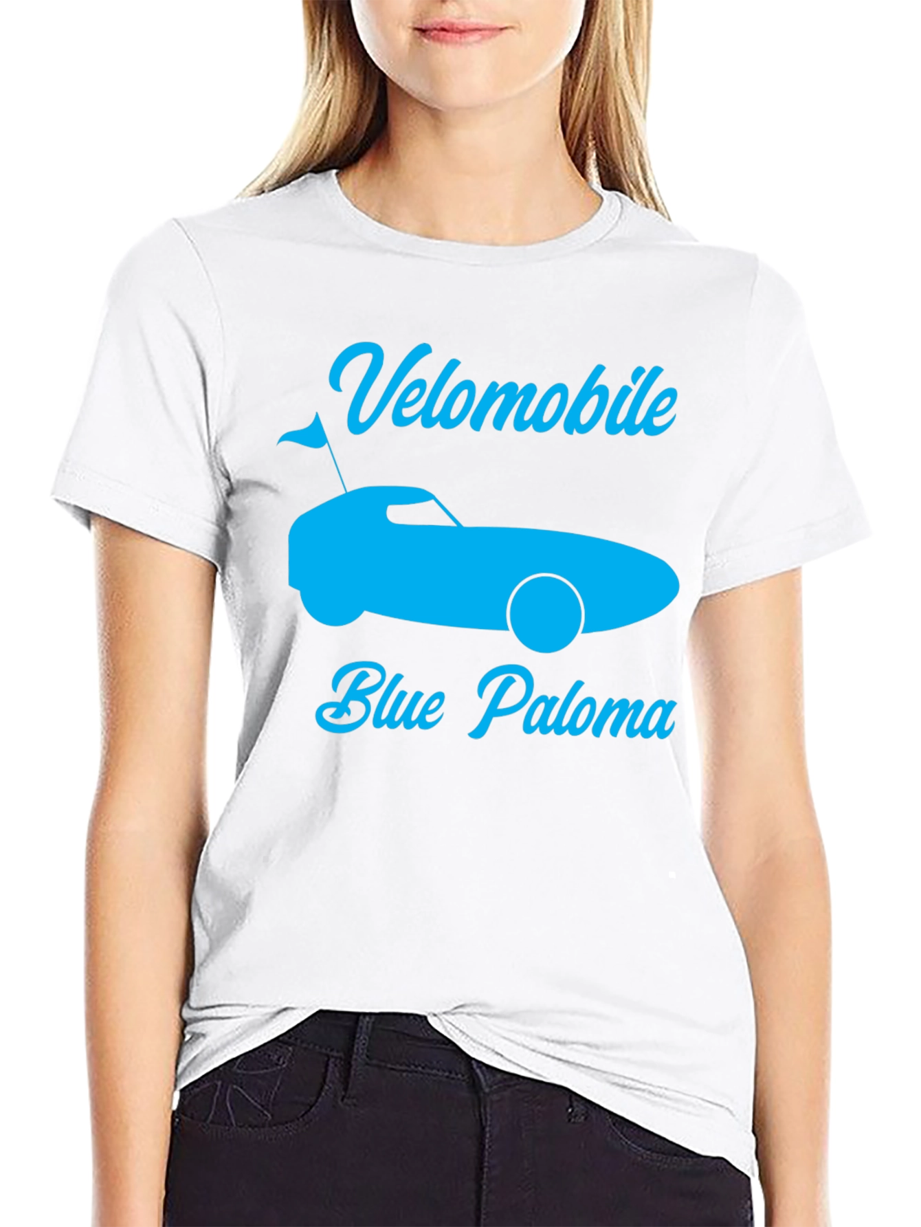 Velomobile Blue Paloma Graphic Tee - Black Cotton T-Shirt
