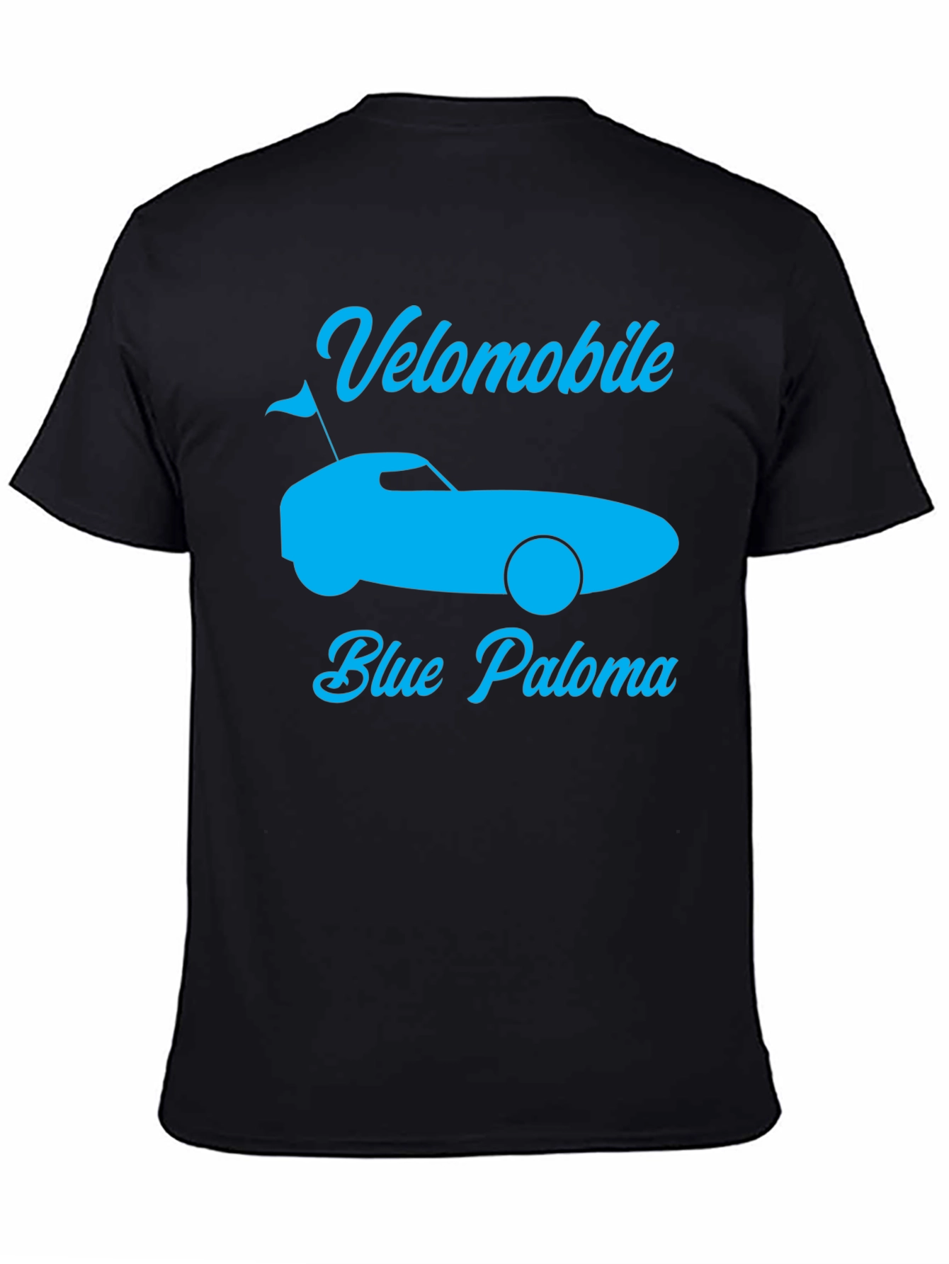 Velomobile Blue Paloma Graphic Tee - Black Cotton T-Shirt