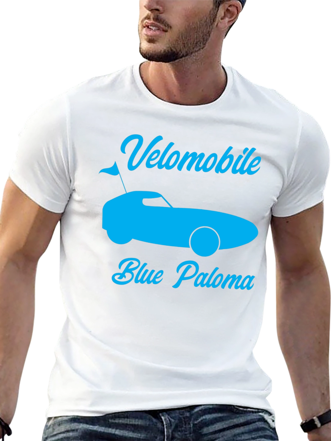 Velomobile Blue Paloma Graphic Tee - Black Cotton T-Shirt