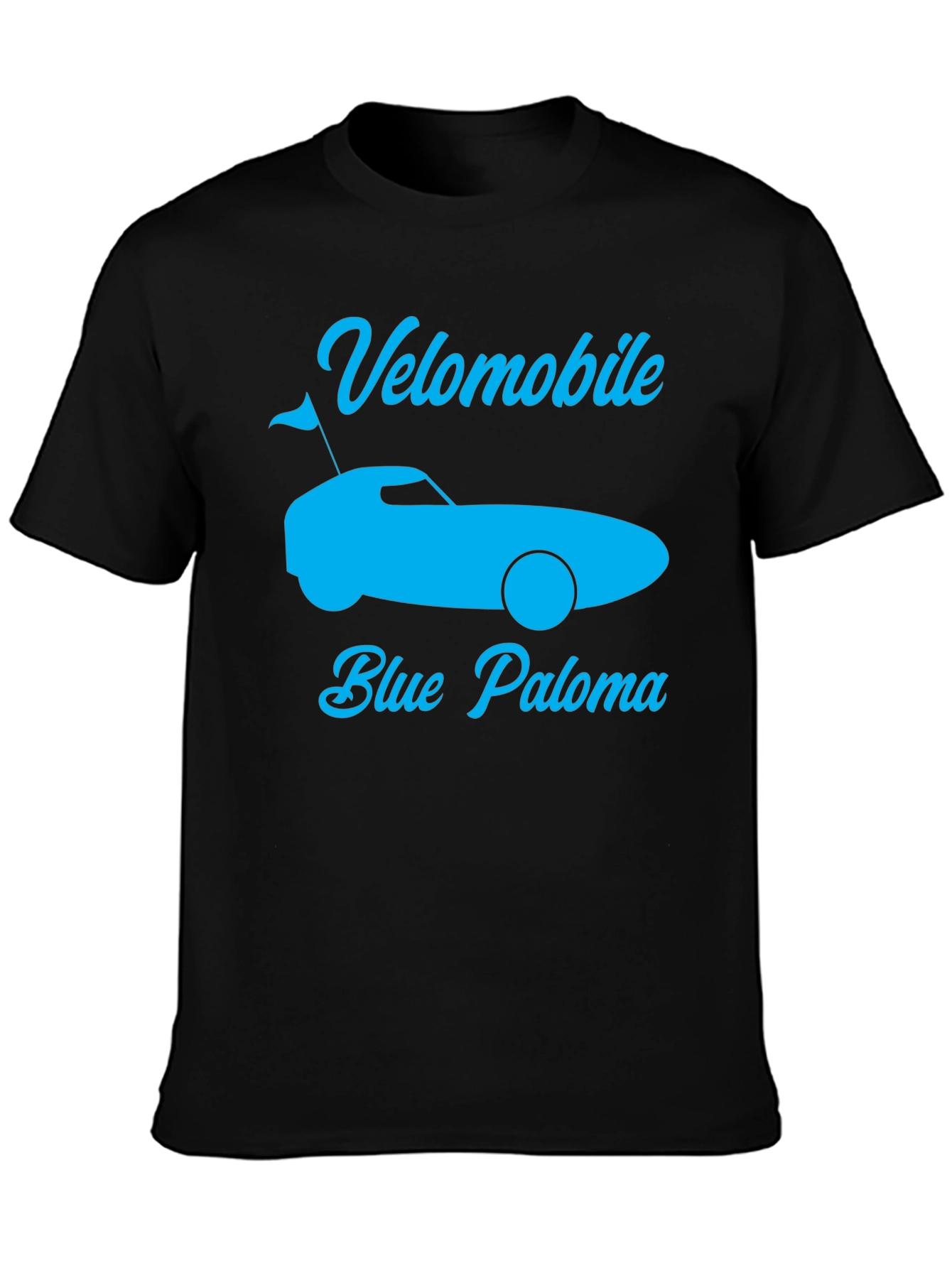 Velomobile Blue Paloma Graphic Tee - Black Cotton T-Shirt