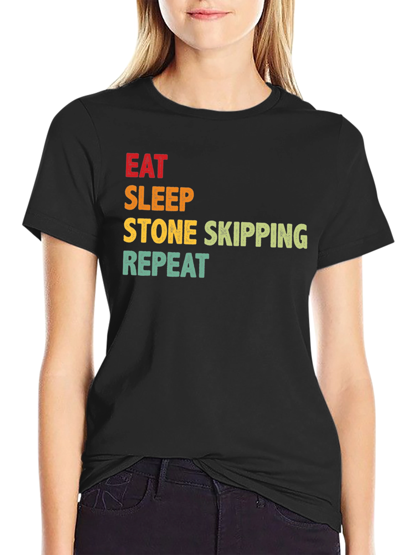 Eat Sleep Stone Skipping Repeat T-Shirt