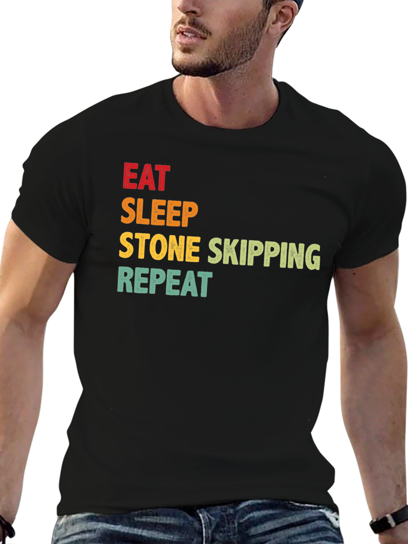 Eat Sleep Stone Skipping Repeat T-Shirt