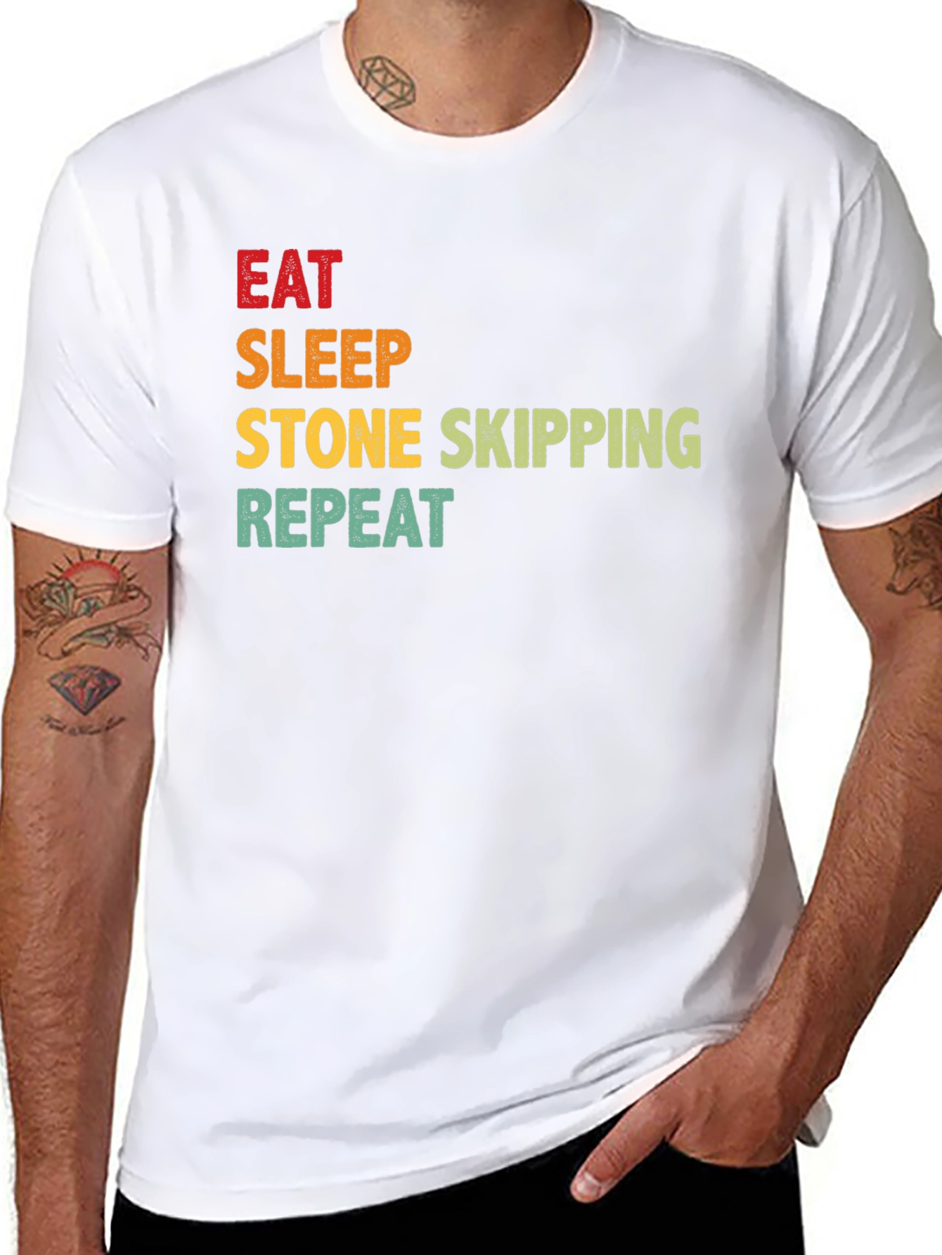 Eat Sleep Stone Skipping Repeat T-Shirt