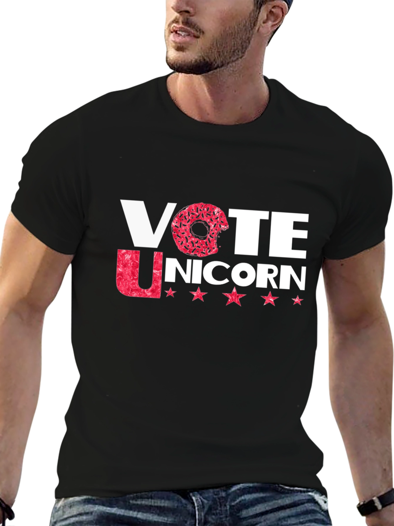 Vote Unicorn Black Crew Neck T-Shirt