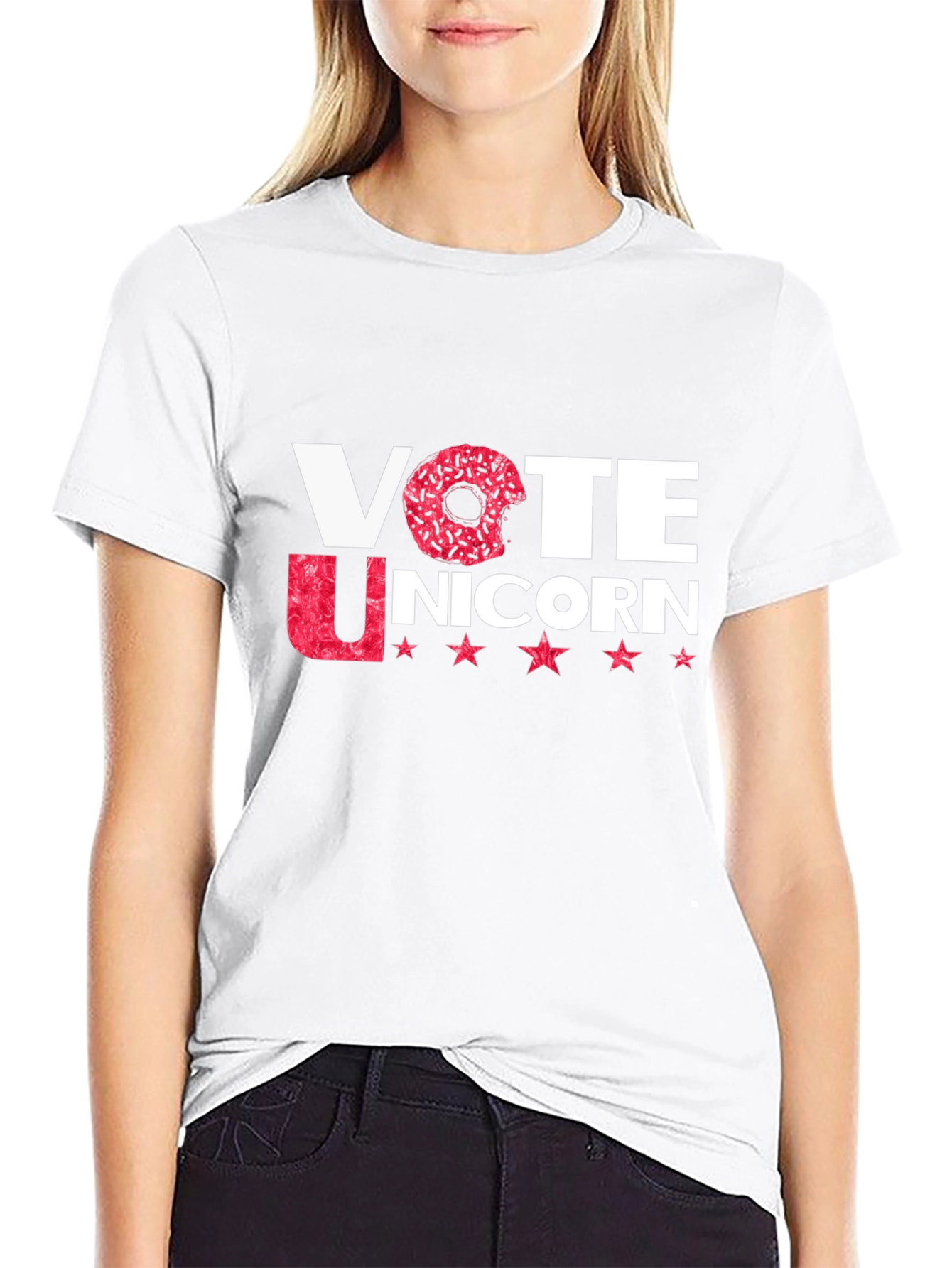 Vote Unicorn Black Crew Neck T-Shirt