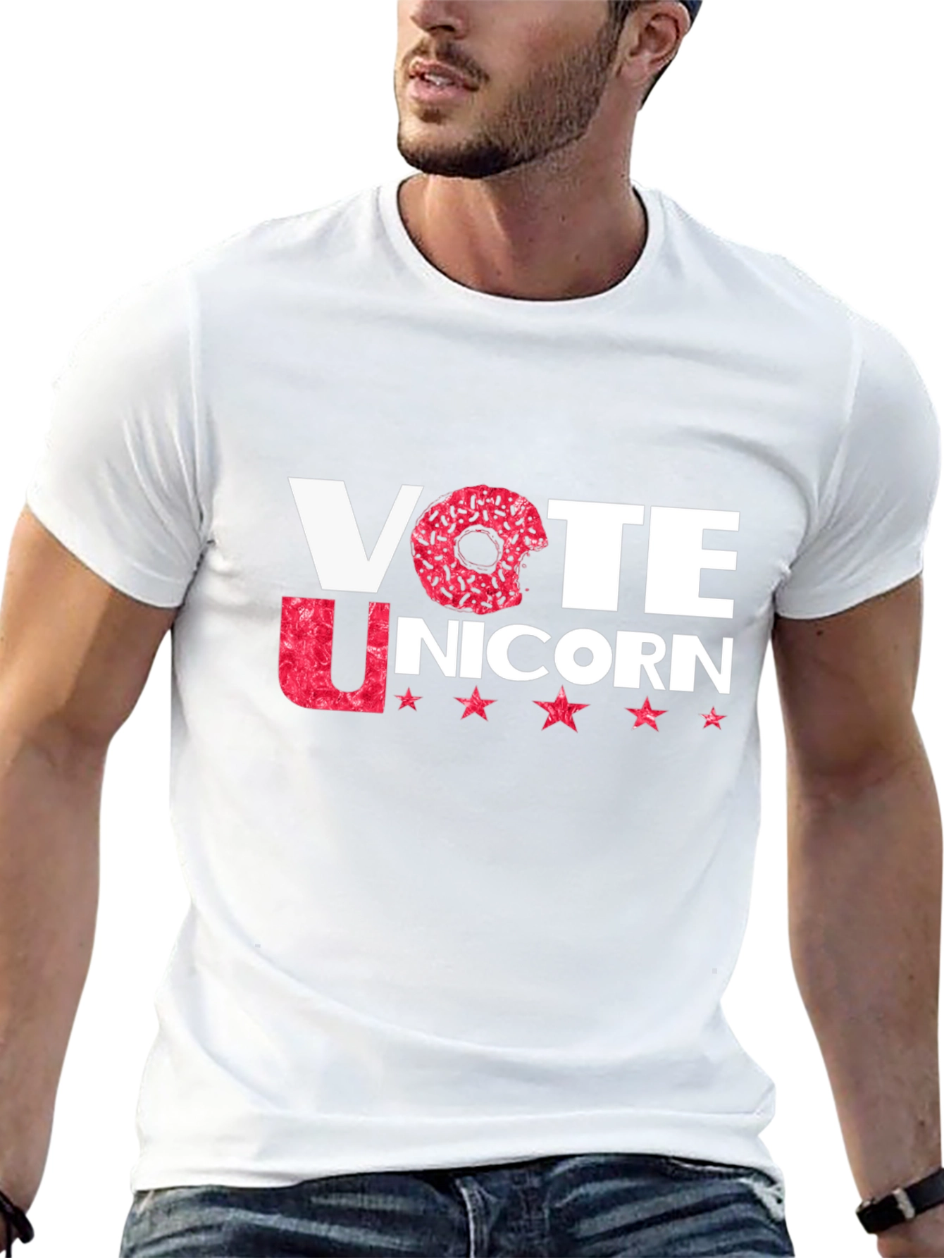 Vote Unicorn Black Crew Neck T-Shirt