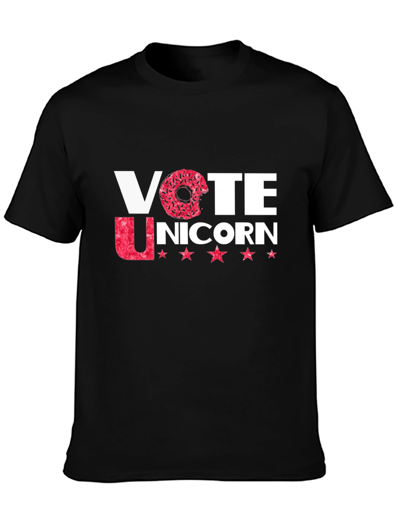 Vote Unicorn Black Crew Neck T-Shirt