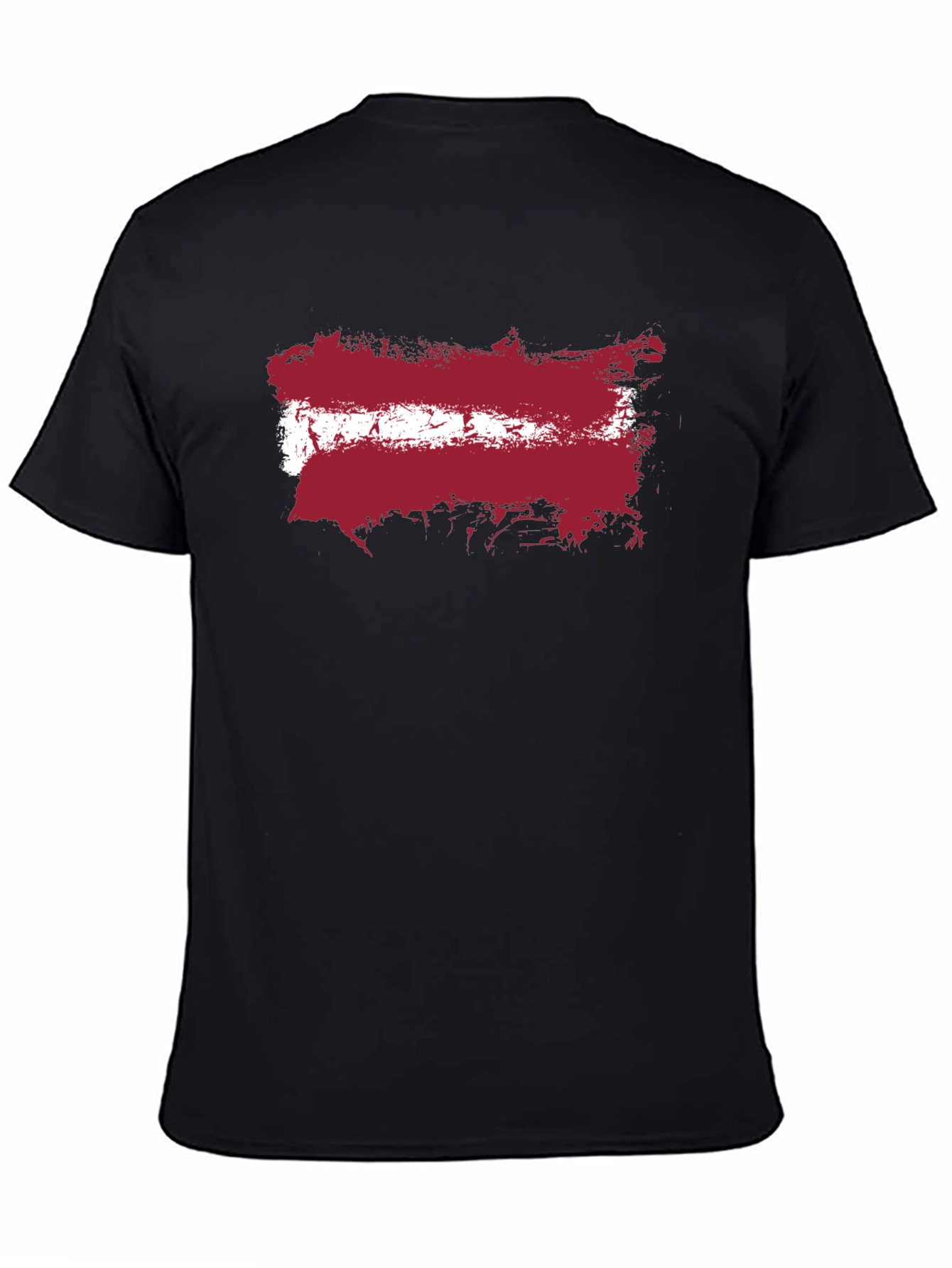 Latvia Flag T-Shirt - Grunge Style Black Tee