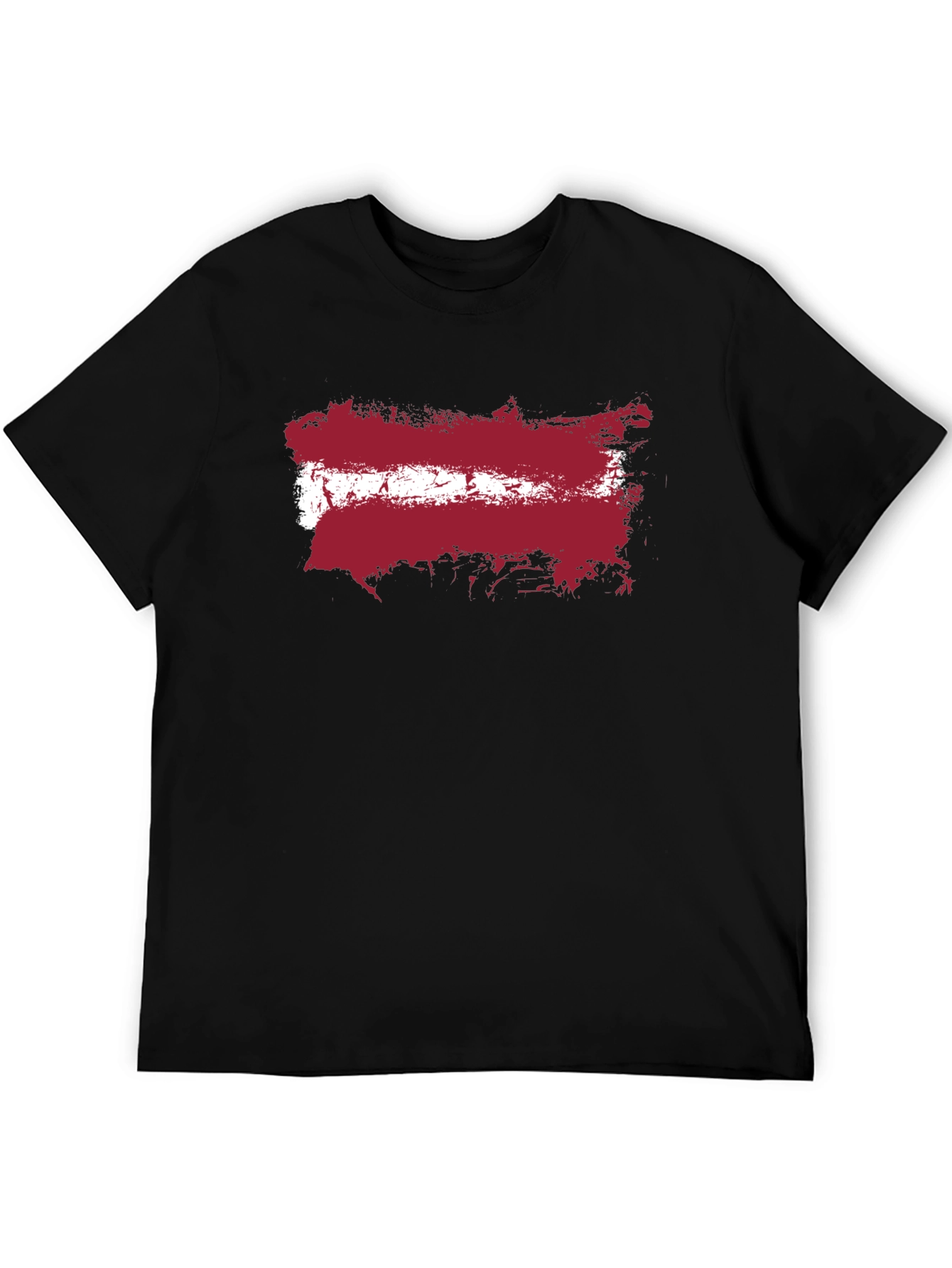 Latvia Flag T-Shirt - Grunge Style Black Tee