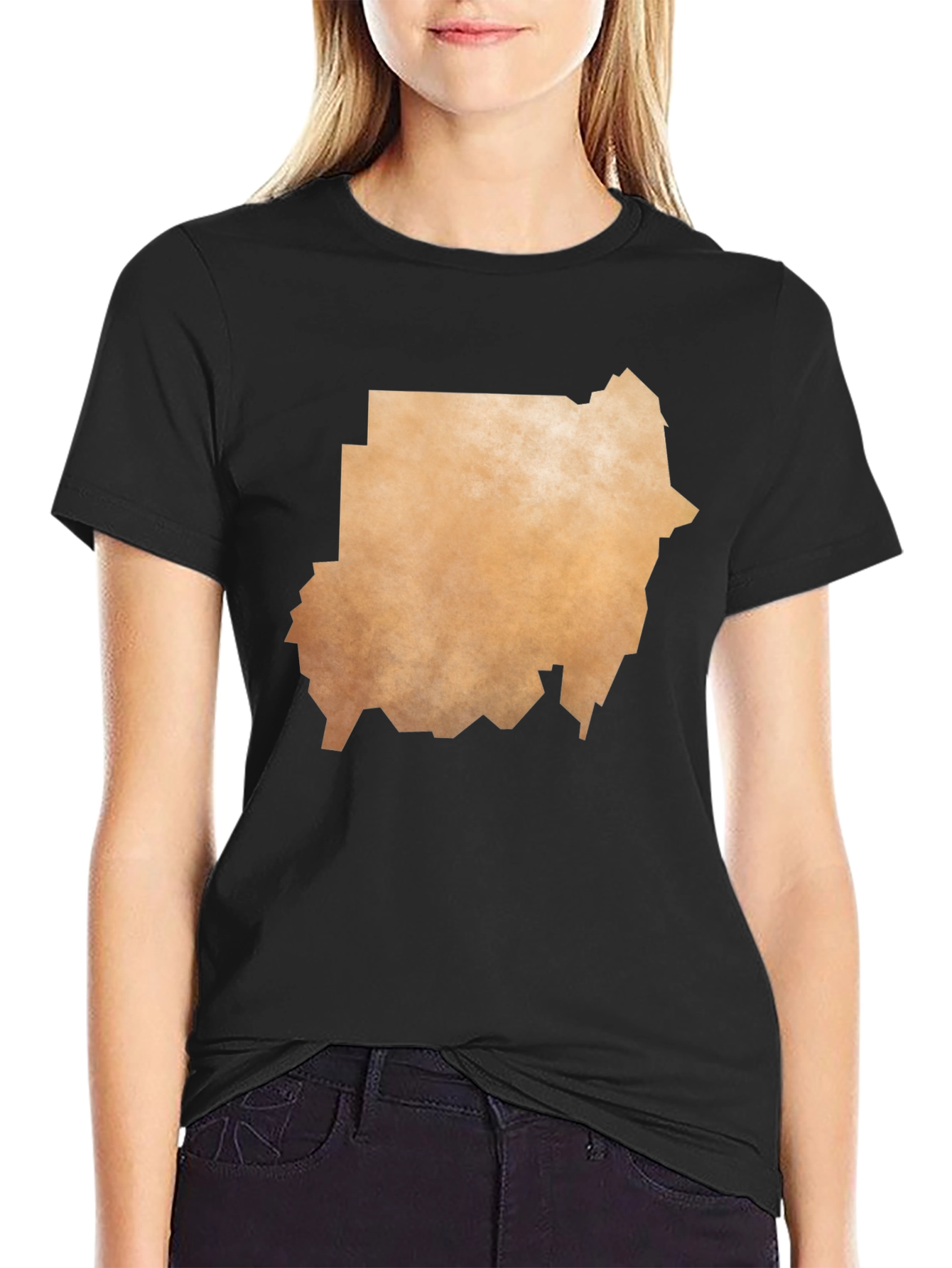 Sudan Map Graphic T-Shirt - Black Casual Tee