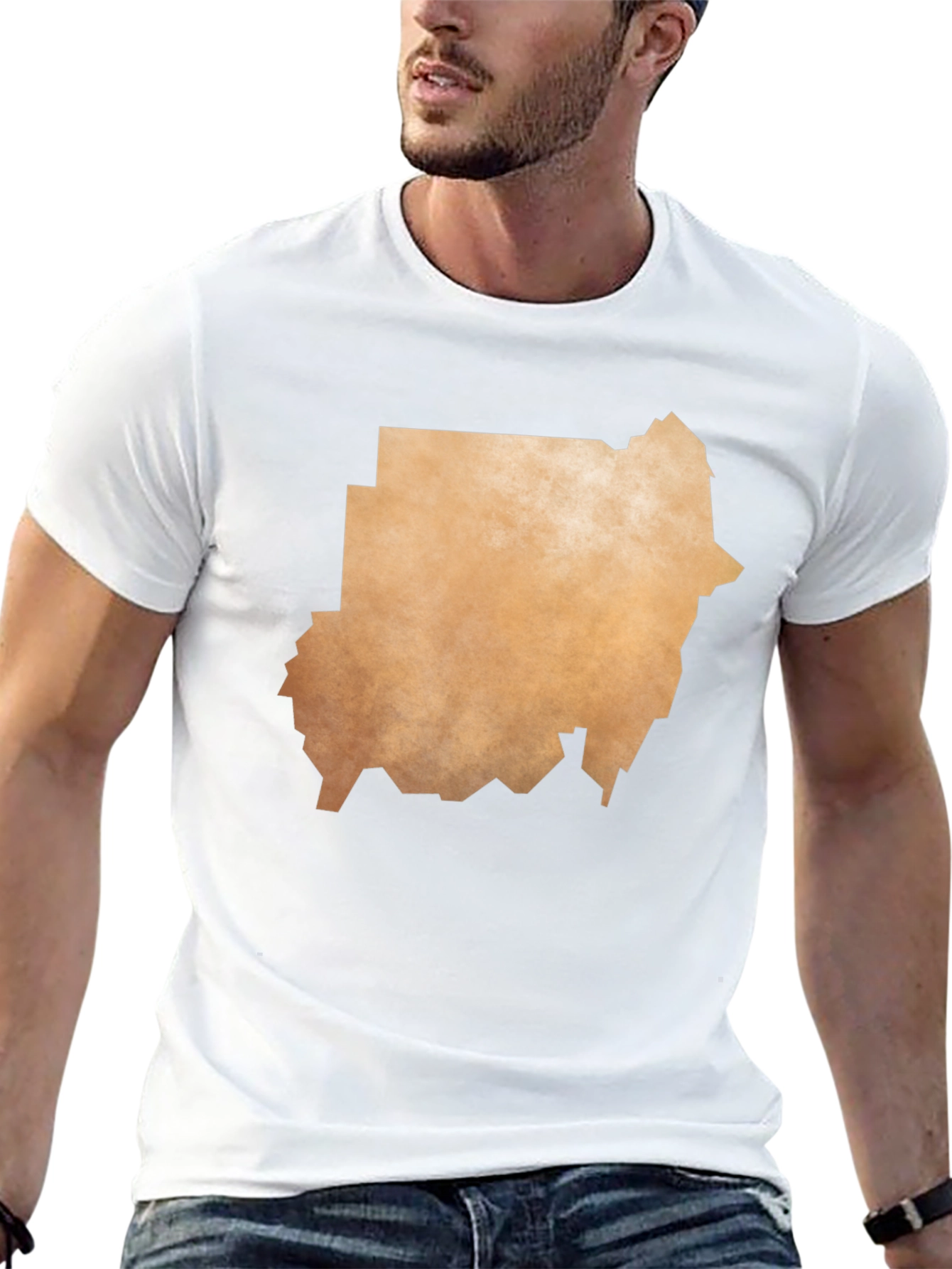 Sudan Map Graphic T-Shirt - Black Casual Tee