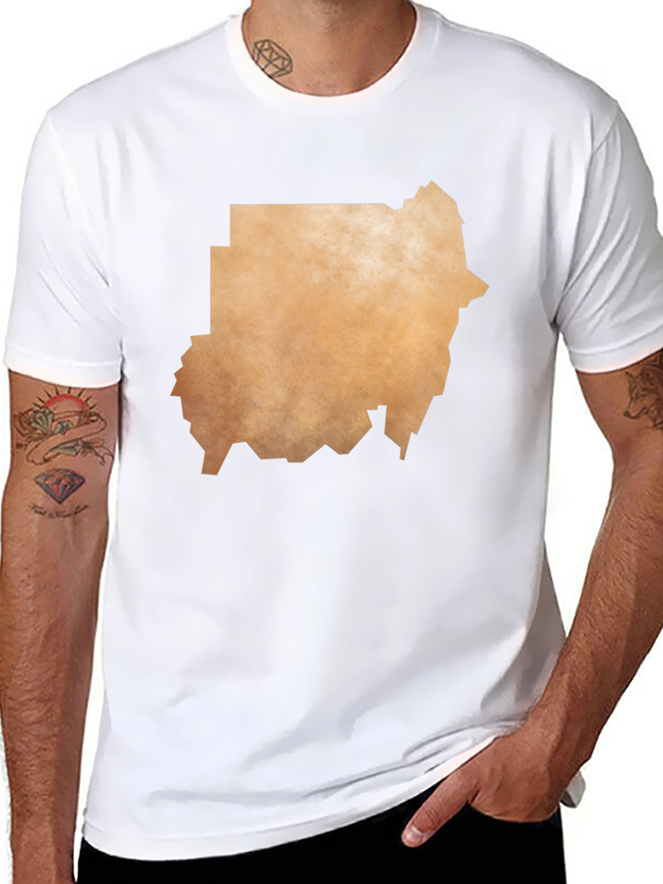 Sudan Map Graphic T-Shirt - Black Casual Tee