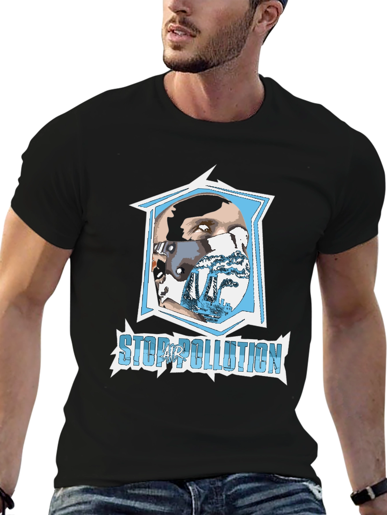 Stop Air Pollution Graphic T-Shirt - Eco-Friendly Fashion