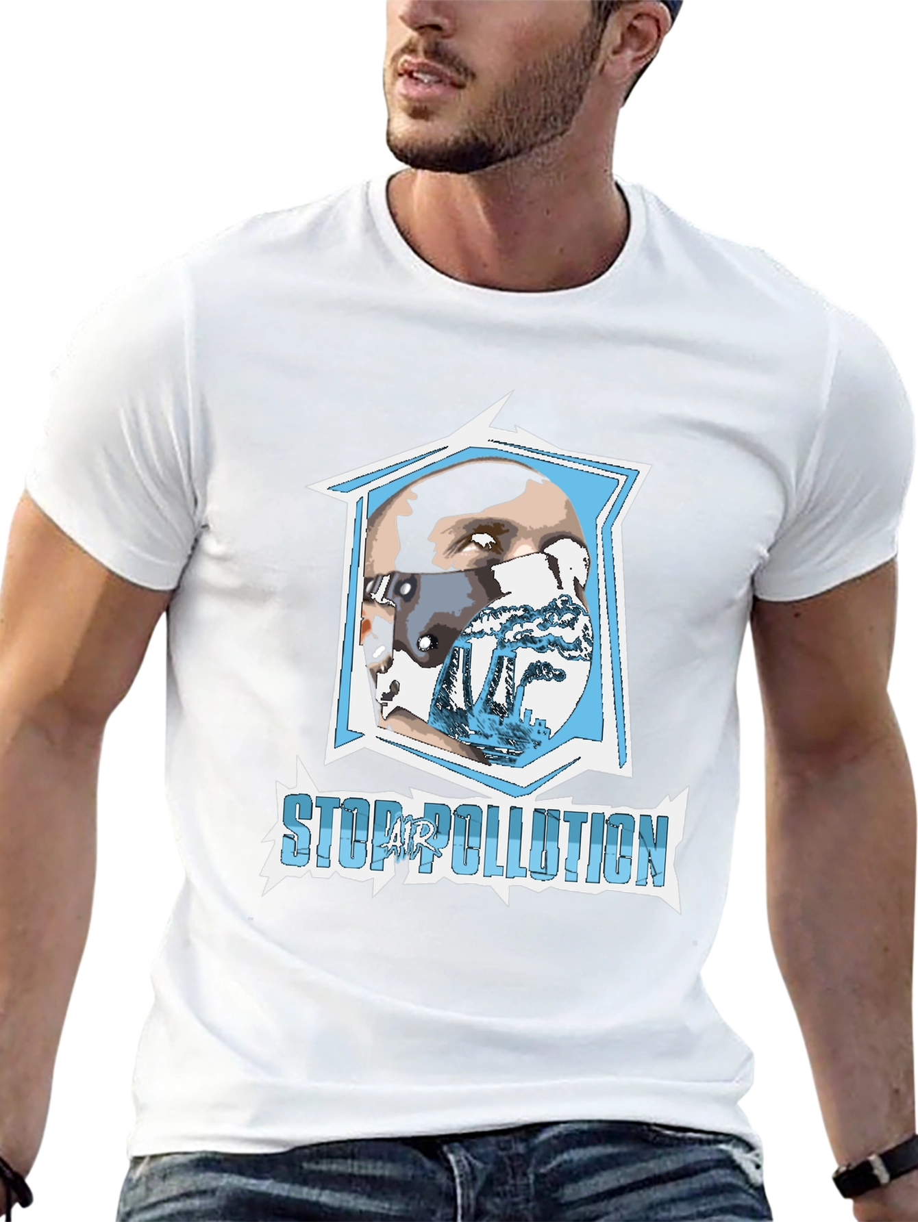 Stop Air Pollution Graphic T-Shirt - Eco-Friendly Fashion