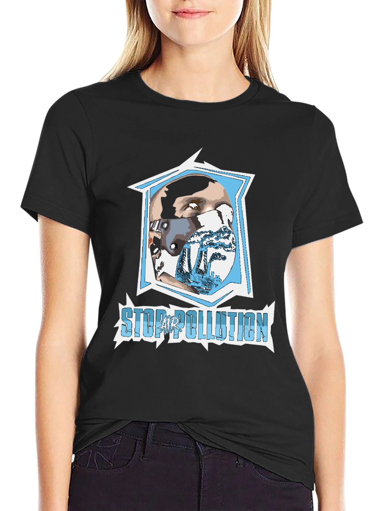Stop Air Pollution Graphic T-Shirt - Eco-Friendly Fashion