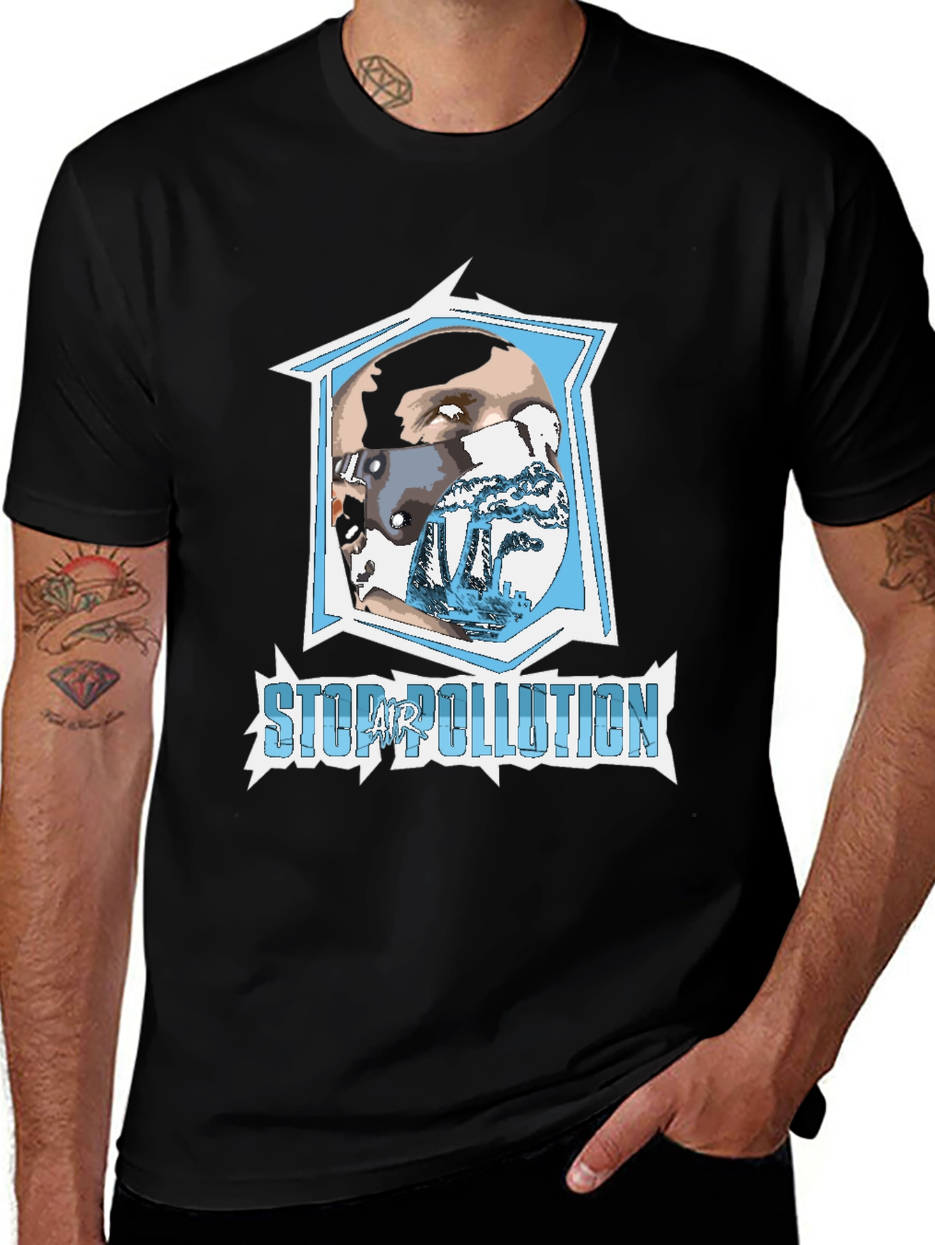 Stop Air Pollution Graphic T-Shirt - Eco-Friendly Fashion