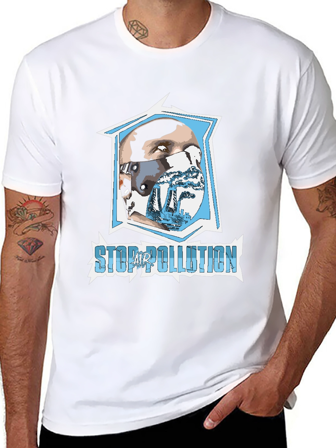 Stop Air Pollution Graphic T-Shirt - Eco-Friendly Fashion