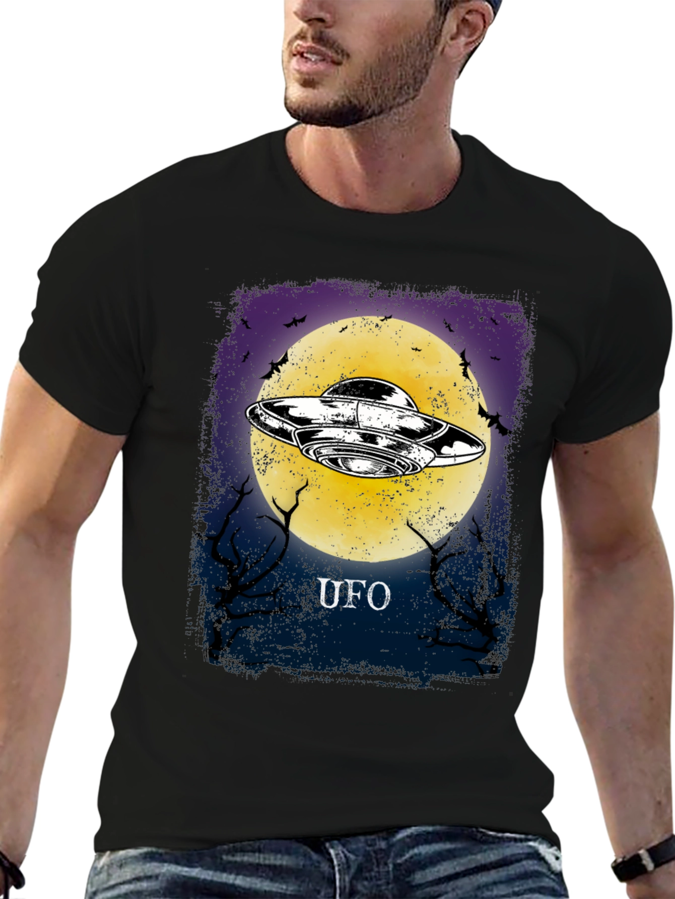 UFO Graphic Tee - Halloween Moon