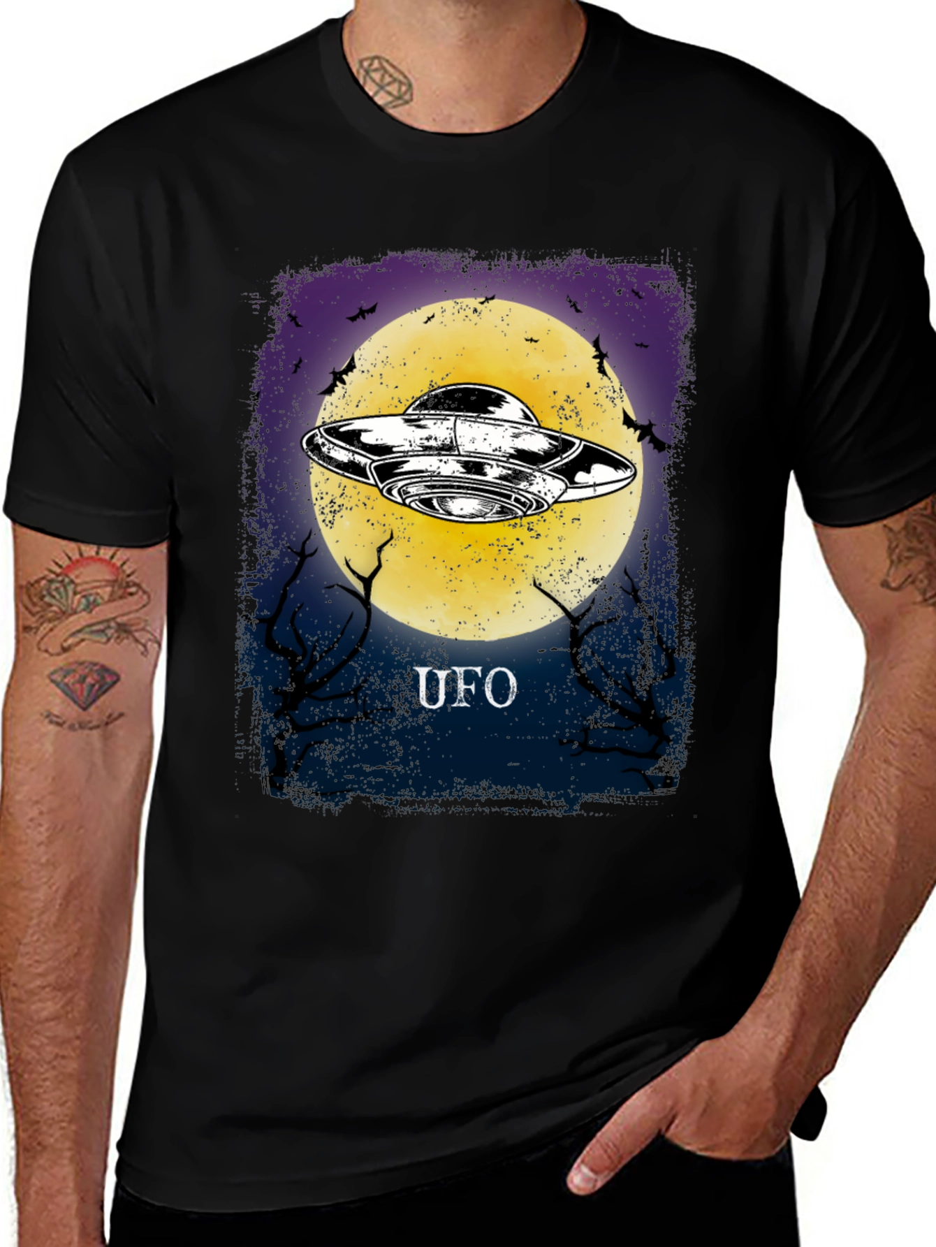 UFO Graphic Tee - Halloween Moon