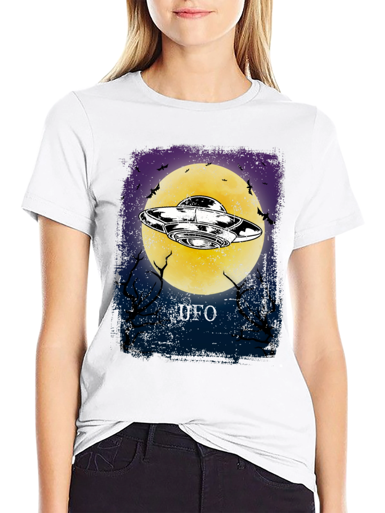 UFO Graphic Tee - Halloween Moon