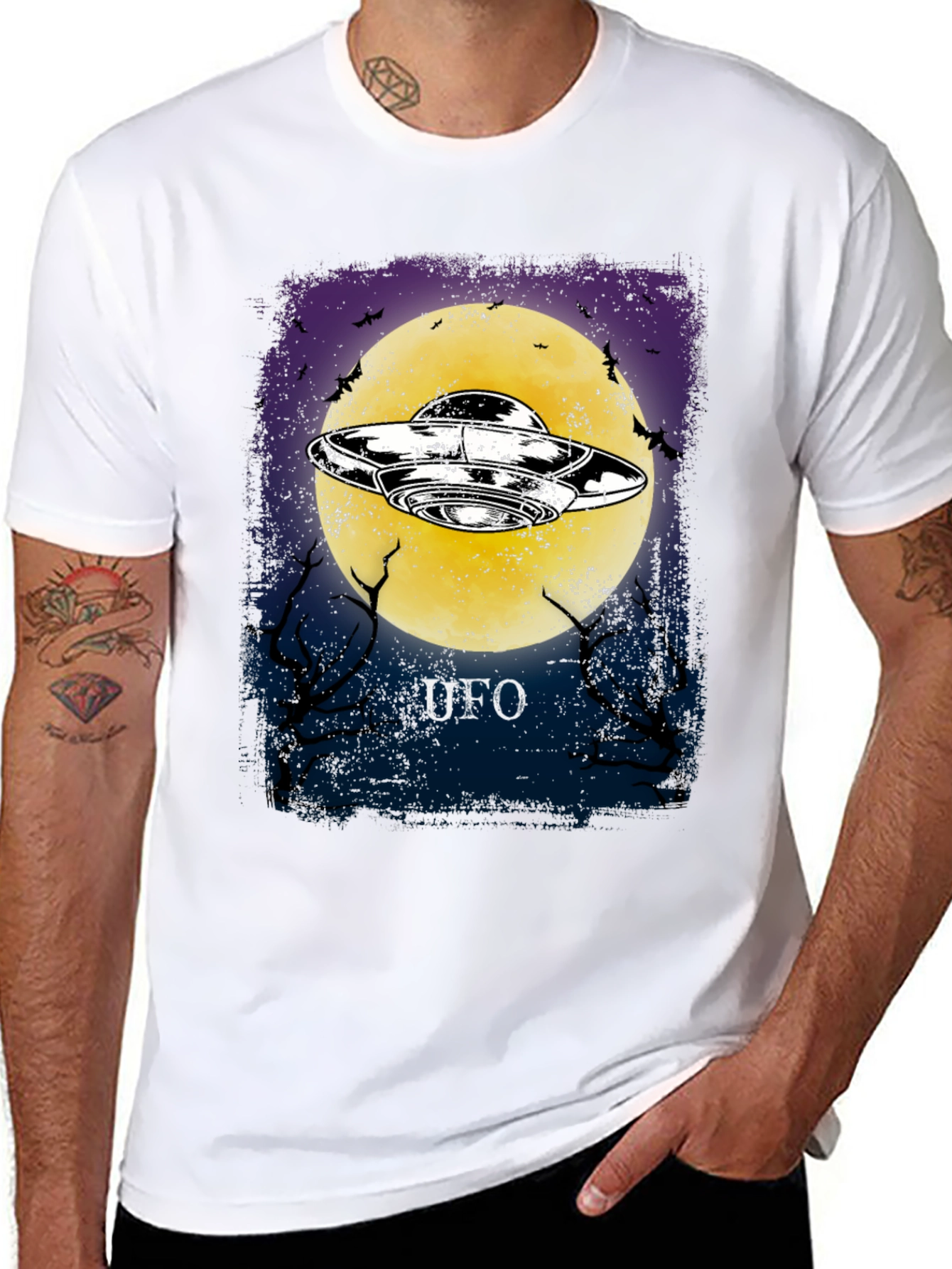 UFO Graphic Tee - Halloween Moon
