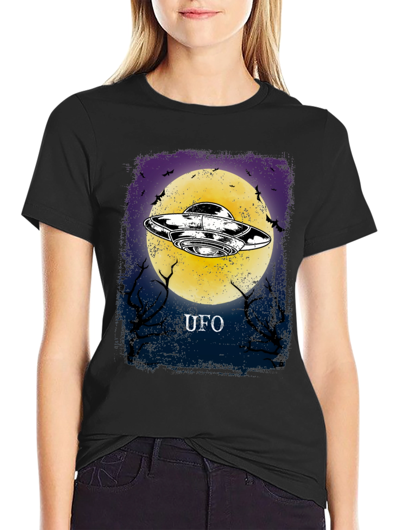 UFO Graphic Tee - Halloween Moon