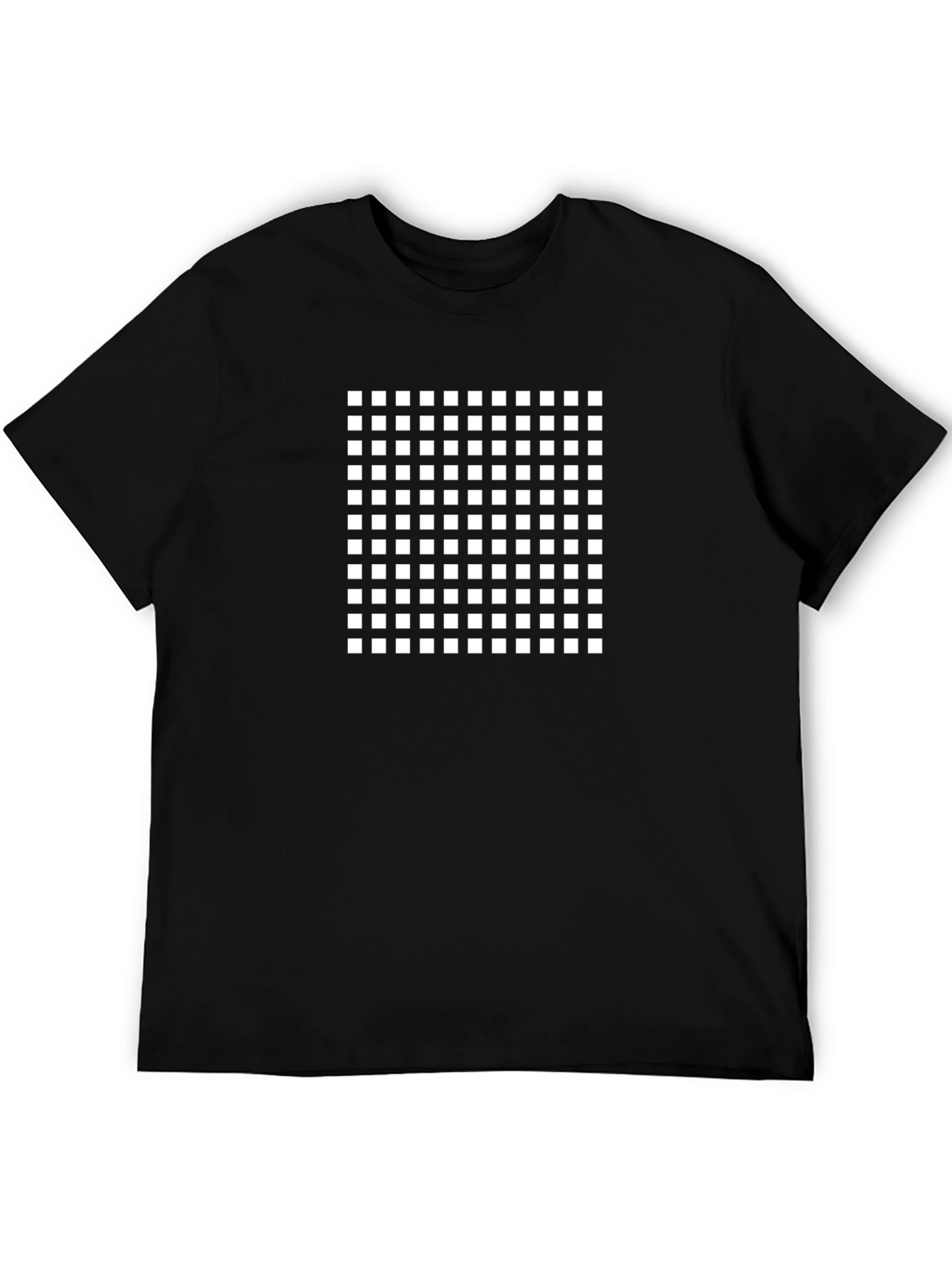 Grid Pattern Black T-Shirt