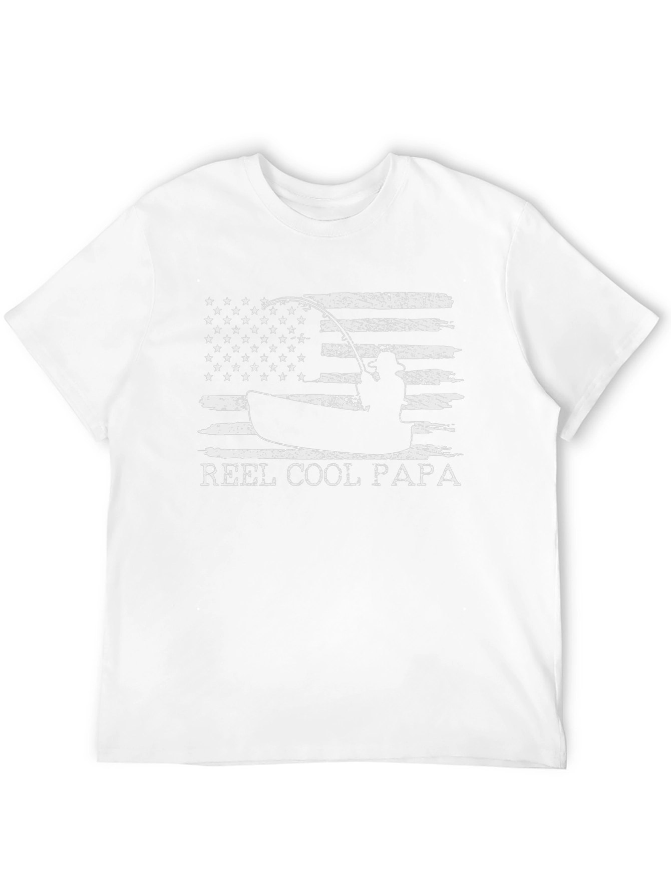 Reel Cool Papa Fishing T-Shirt - American Flag Design