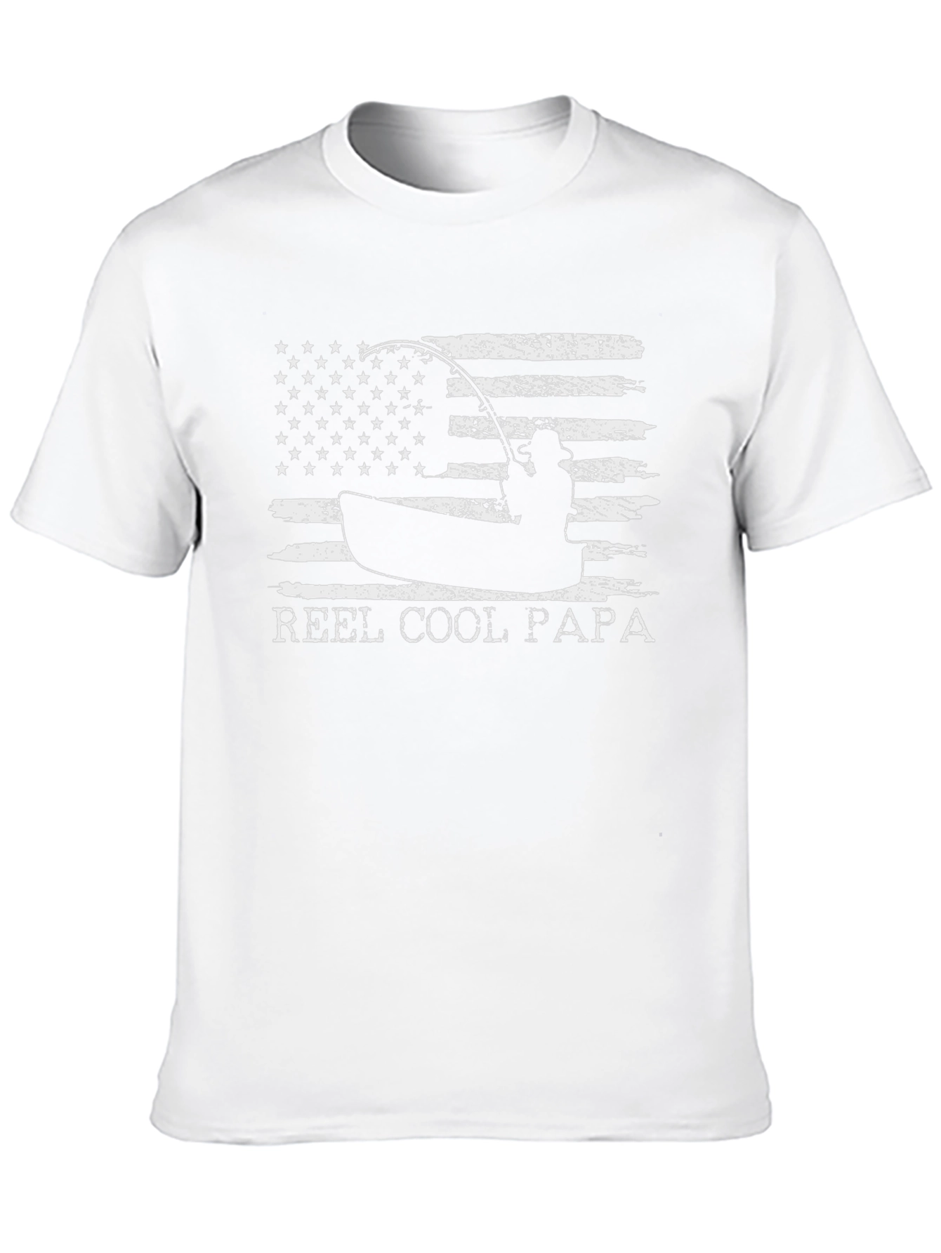 Reel Cool Papa Fishing T-Shirt - American Flag Design