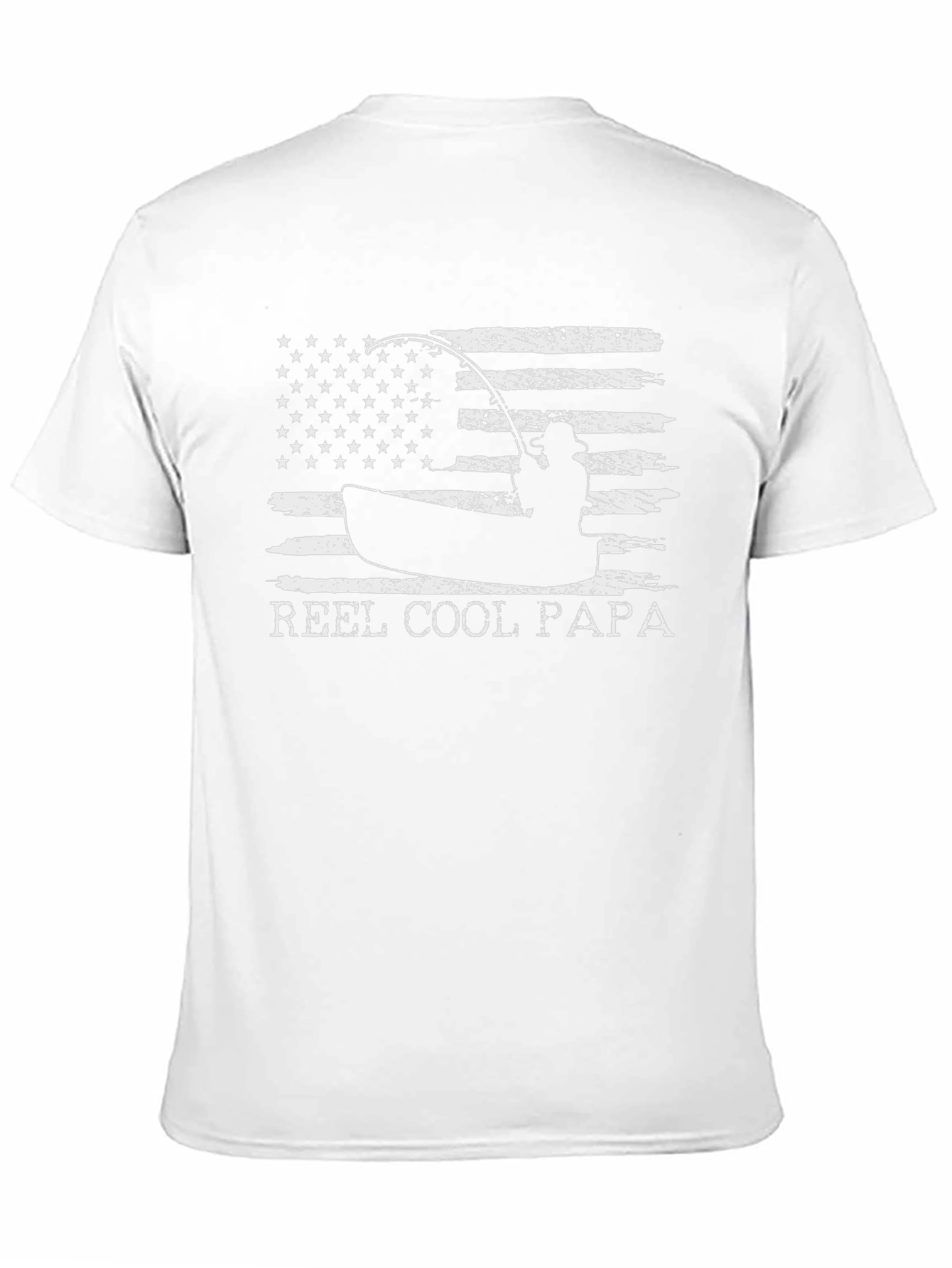 Reel Cool Papa Fishing T-Shirt - American Flag Design