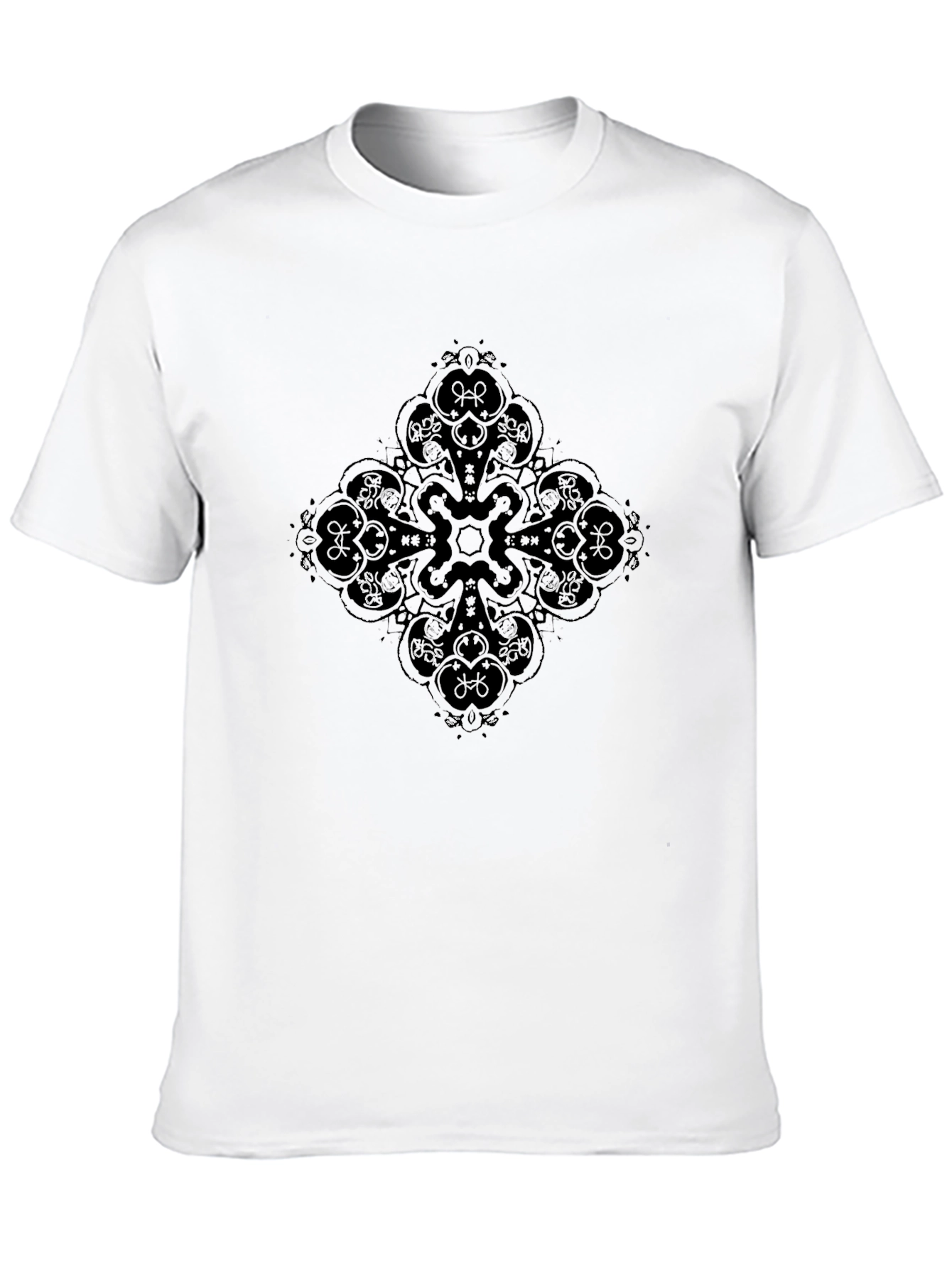 Black Ornamental Cross Graphic T-Shirt