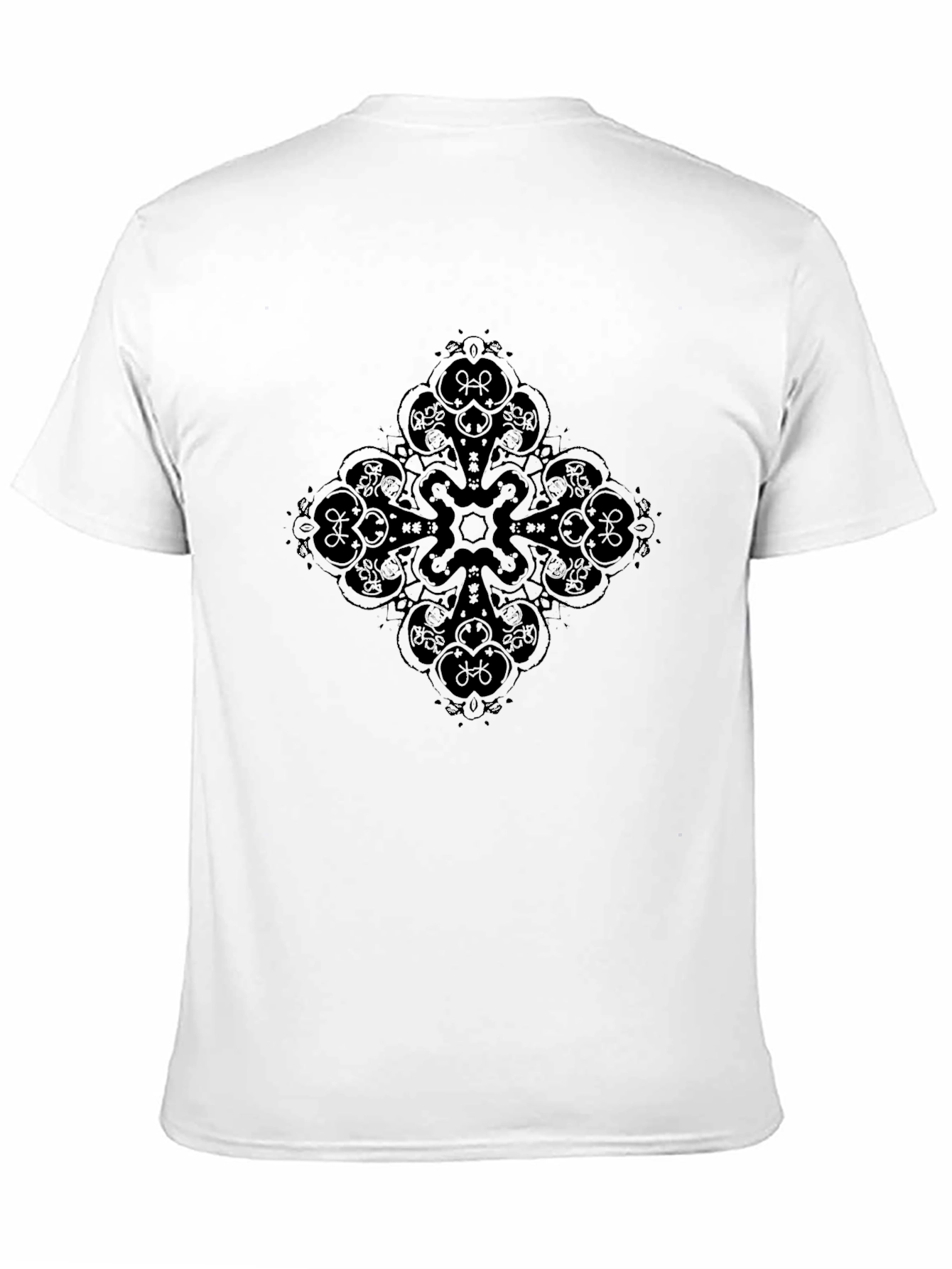 Black Ornamental Cross Graphic T-Shirt