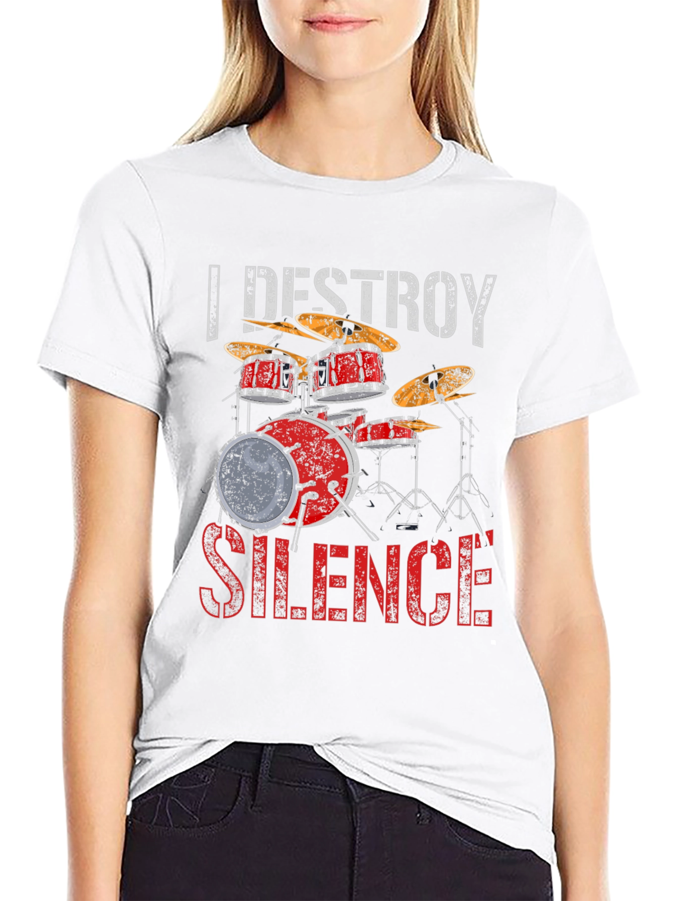 I Destroy Silence Drum Set Graphic Tee