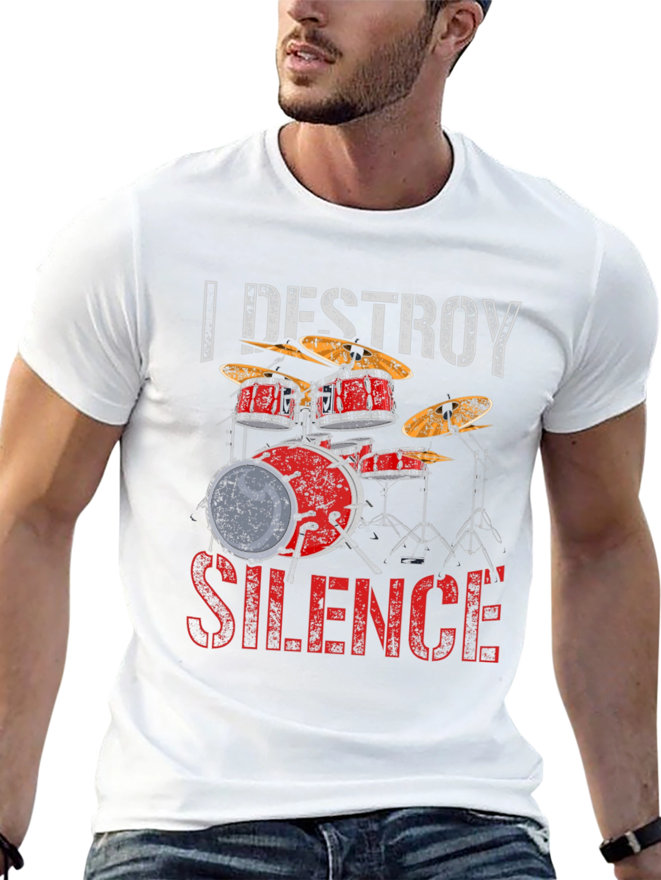 I Destroy Silence Drum Set Graphic Tee