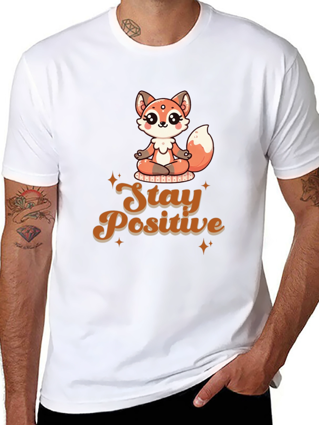 Stay Positive Meditation Fox T-Shirt