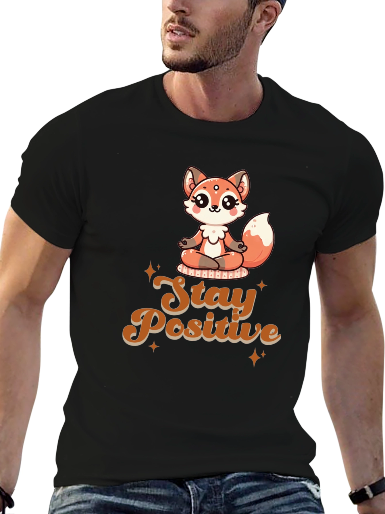 Stay Positive Meditation Fox T-Shirt