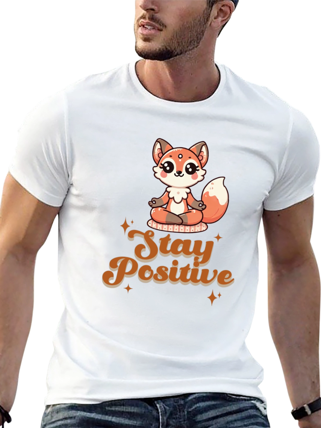 Stay Positive Meditation Fox T-Shirt