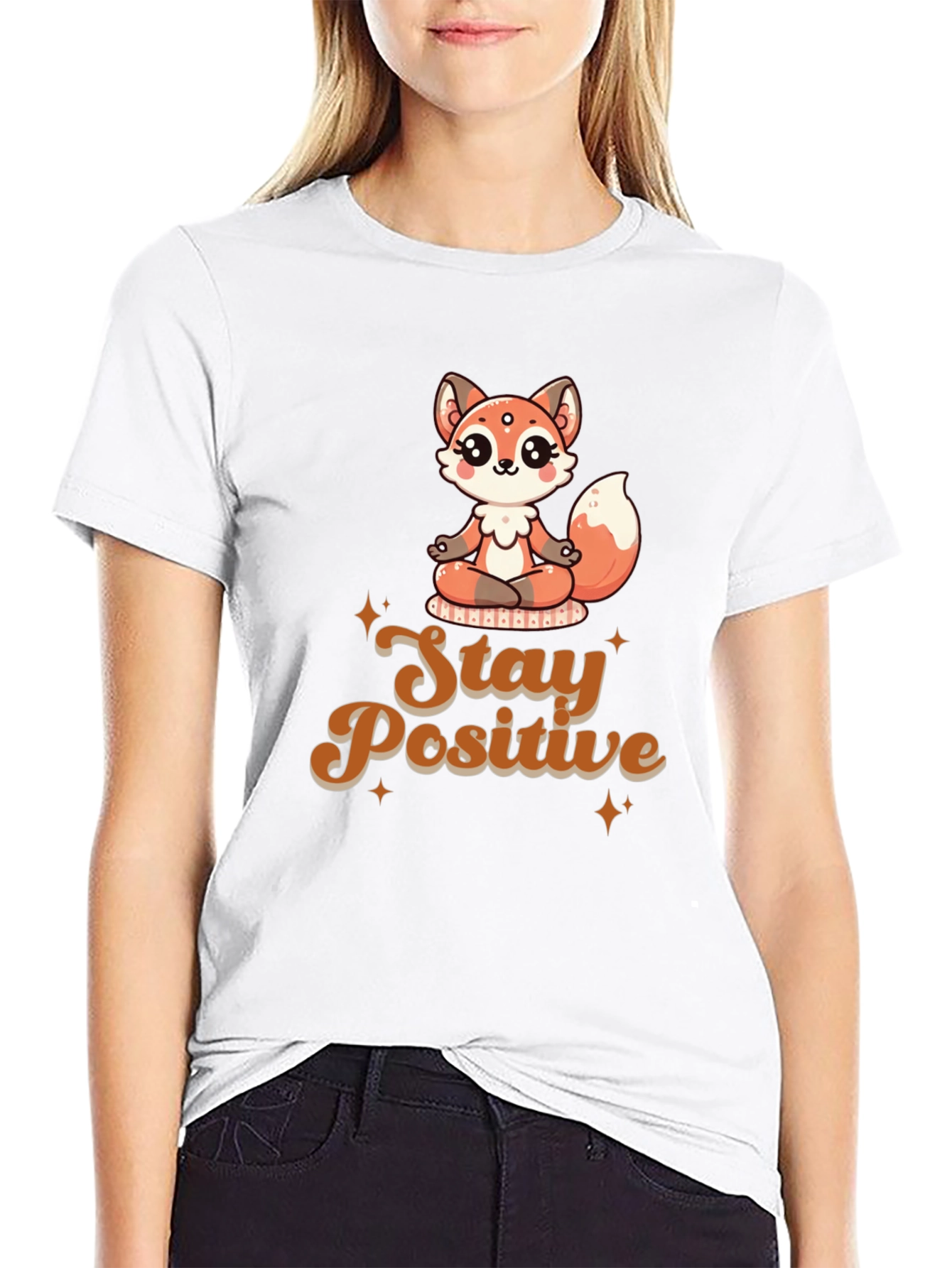 Stay Positive Meditation Fox T-Shirt