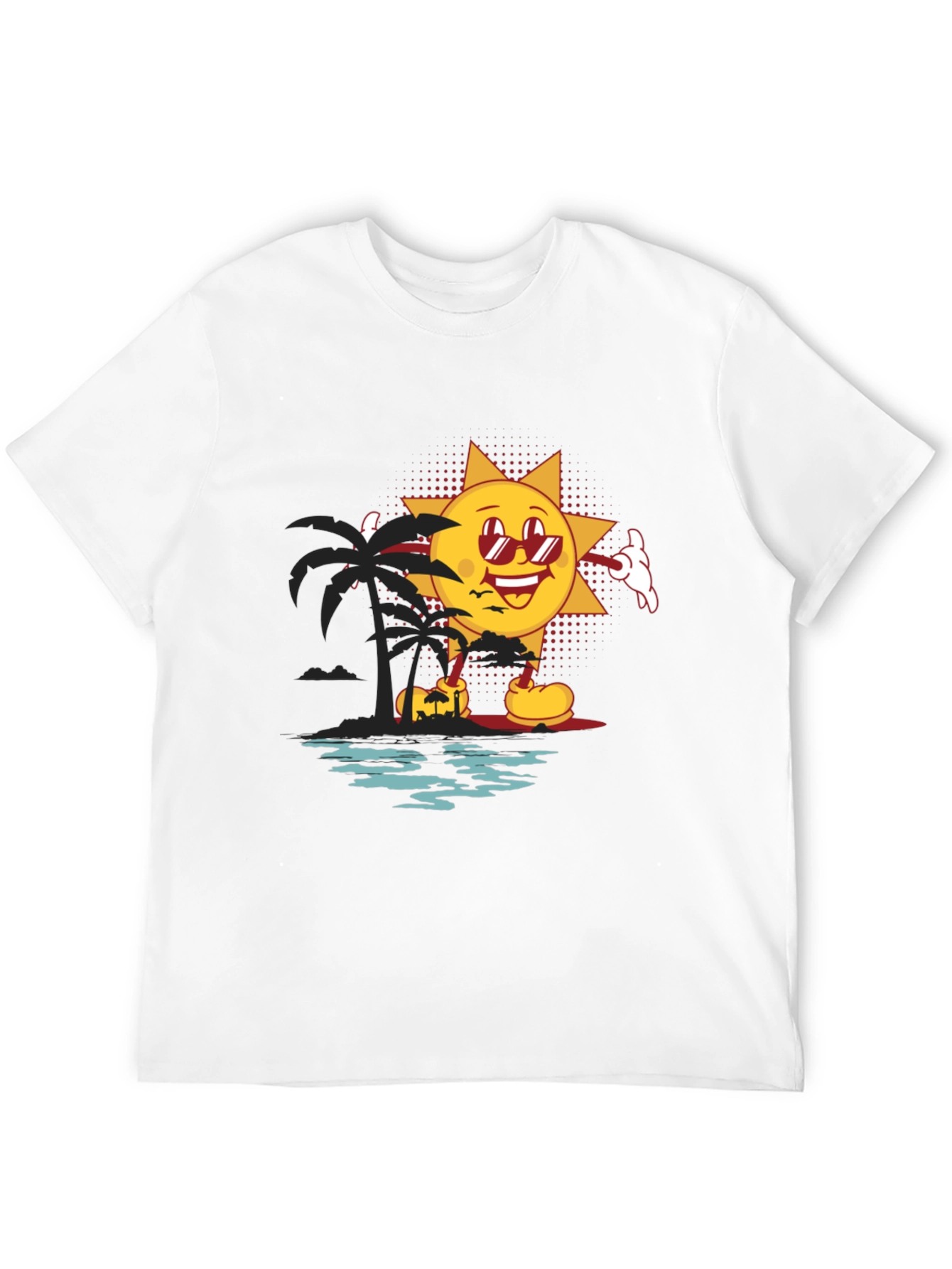 Retro Sun Graphic Black T-Shirt