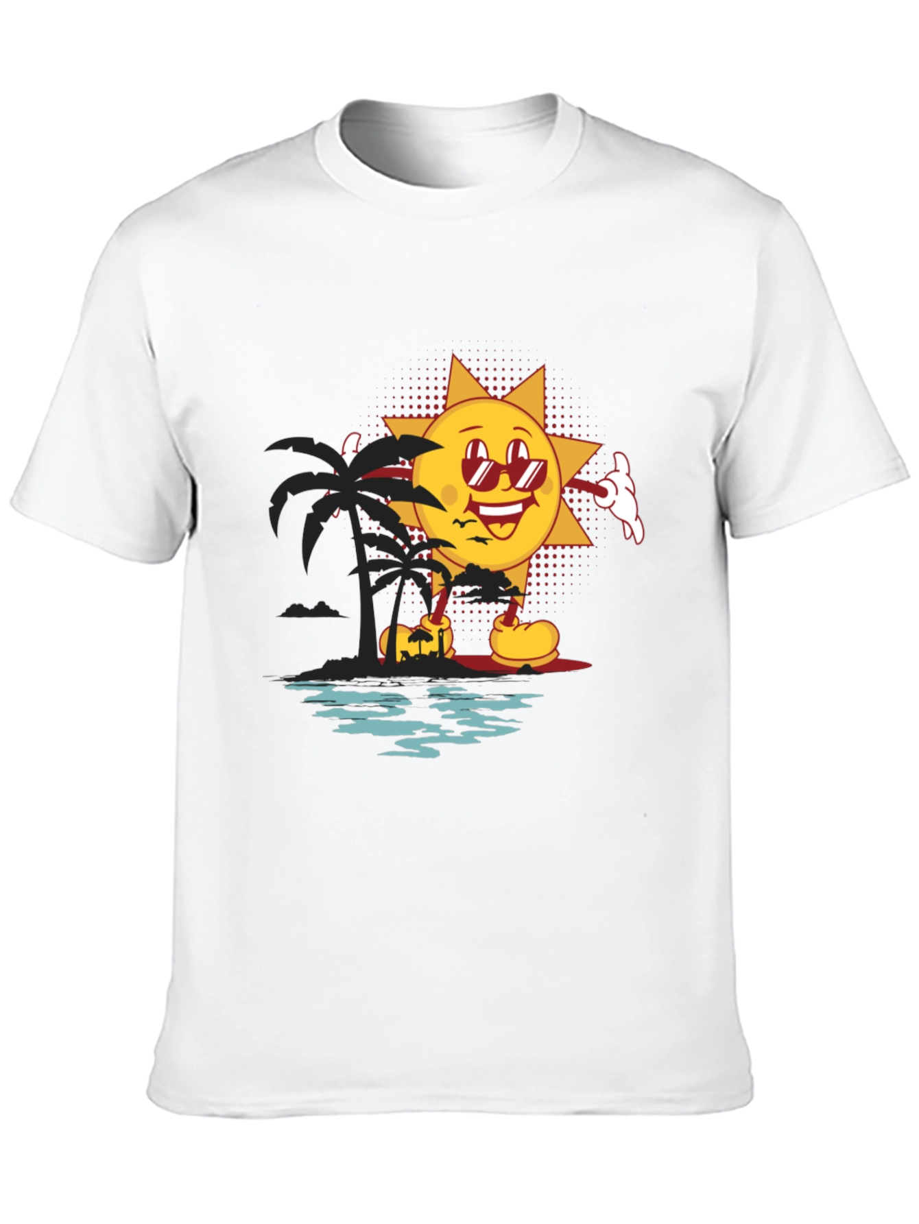 Retro Sun Graphic Black T-Shirt