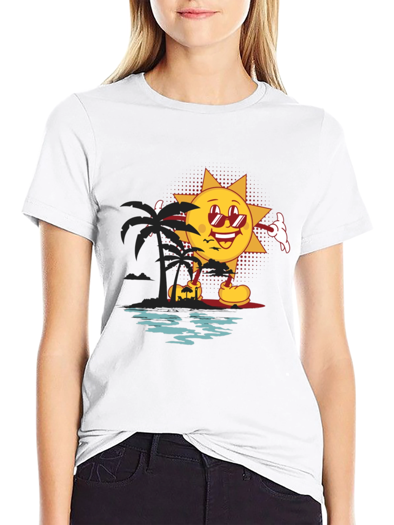 Retro Sun Graphic Black T-Shirt